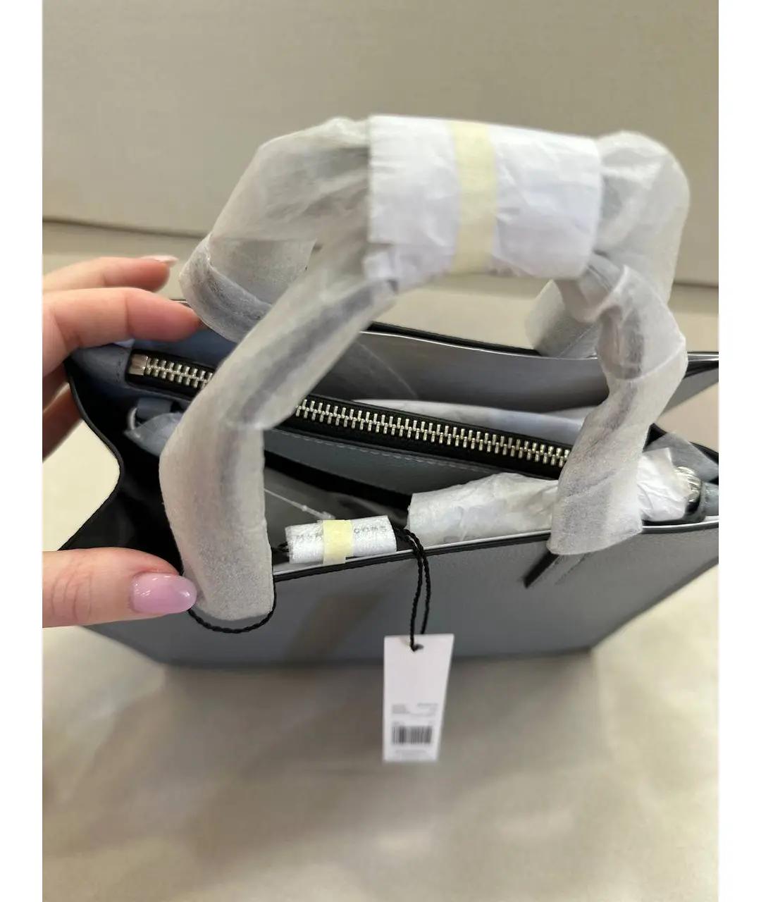 MARC JACOBS Серая кожаная сумка с короткими ручками, фото 3