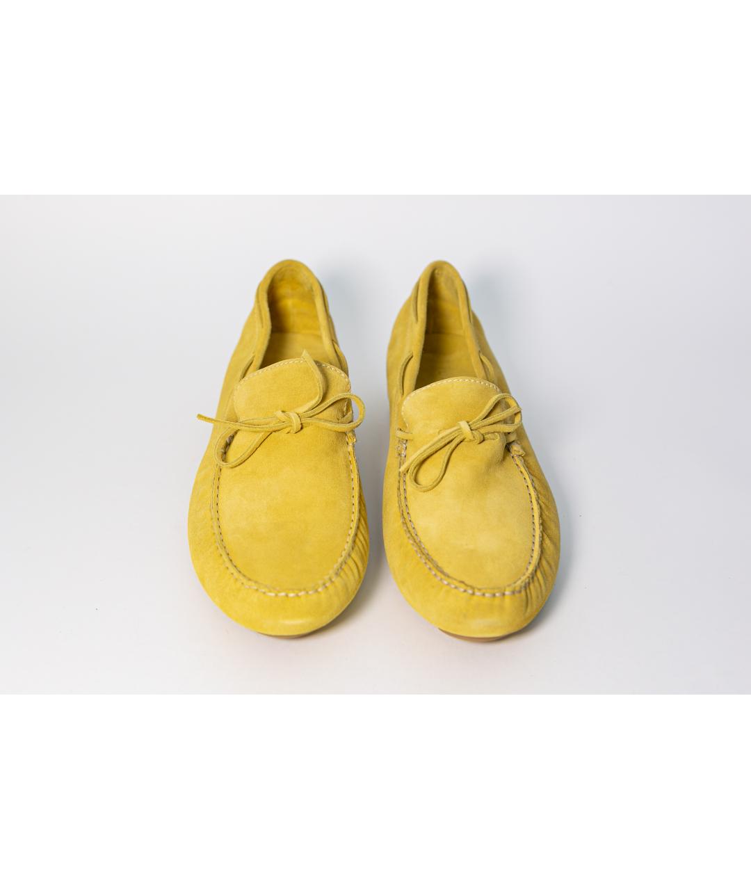 LARDINI Желтые замшевые мокасины, фото 2
