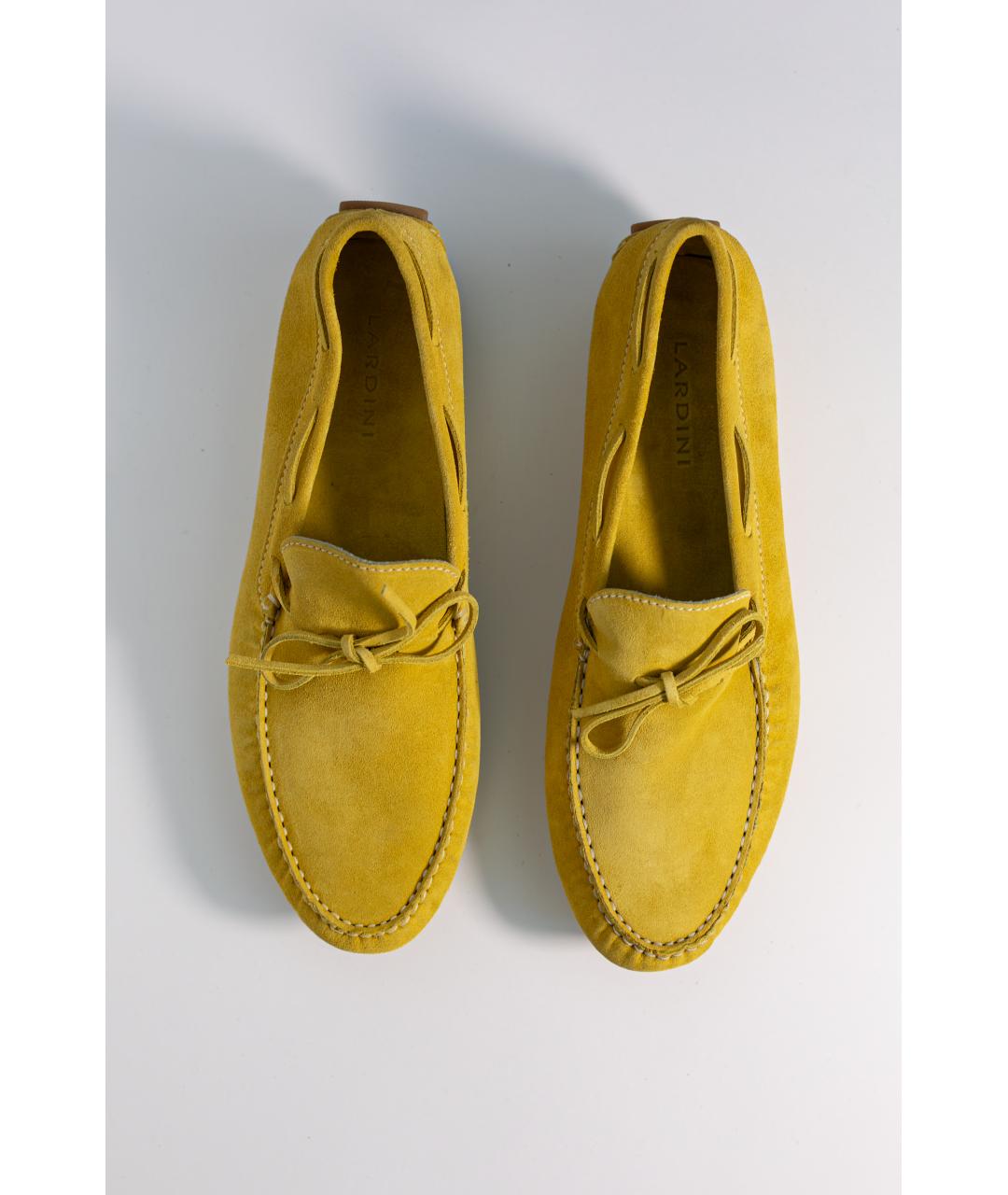LARDINI Желтые замшевые мокасины, фото 3
