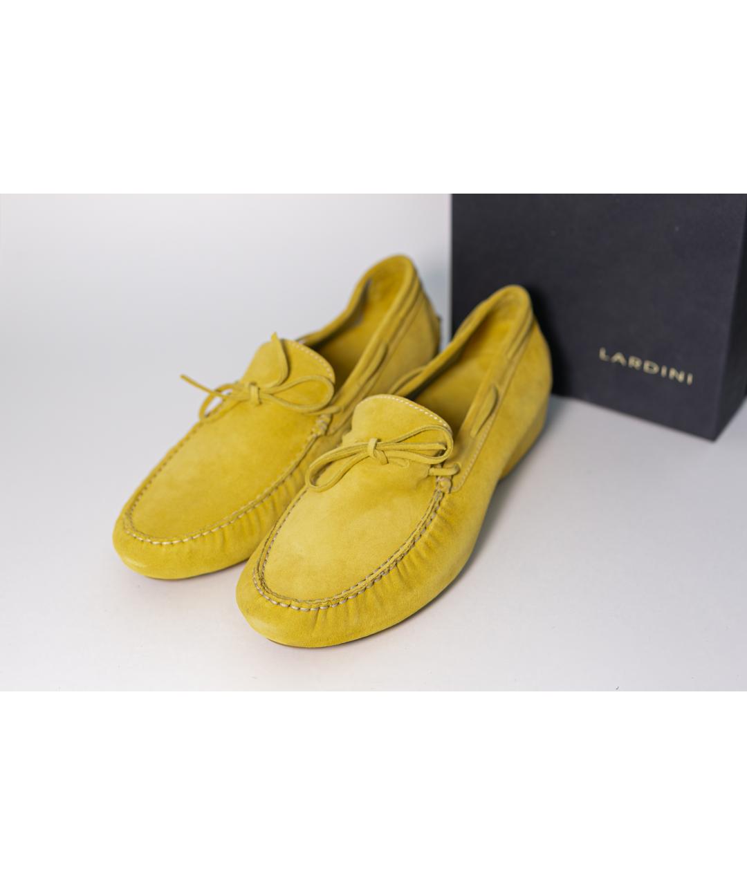 LARDINI Желтые замшевые мокасины, фото 9