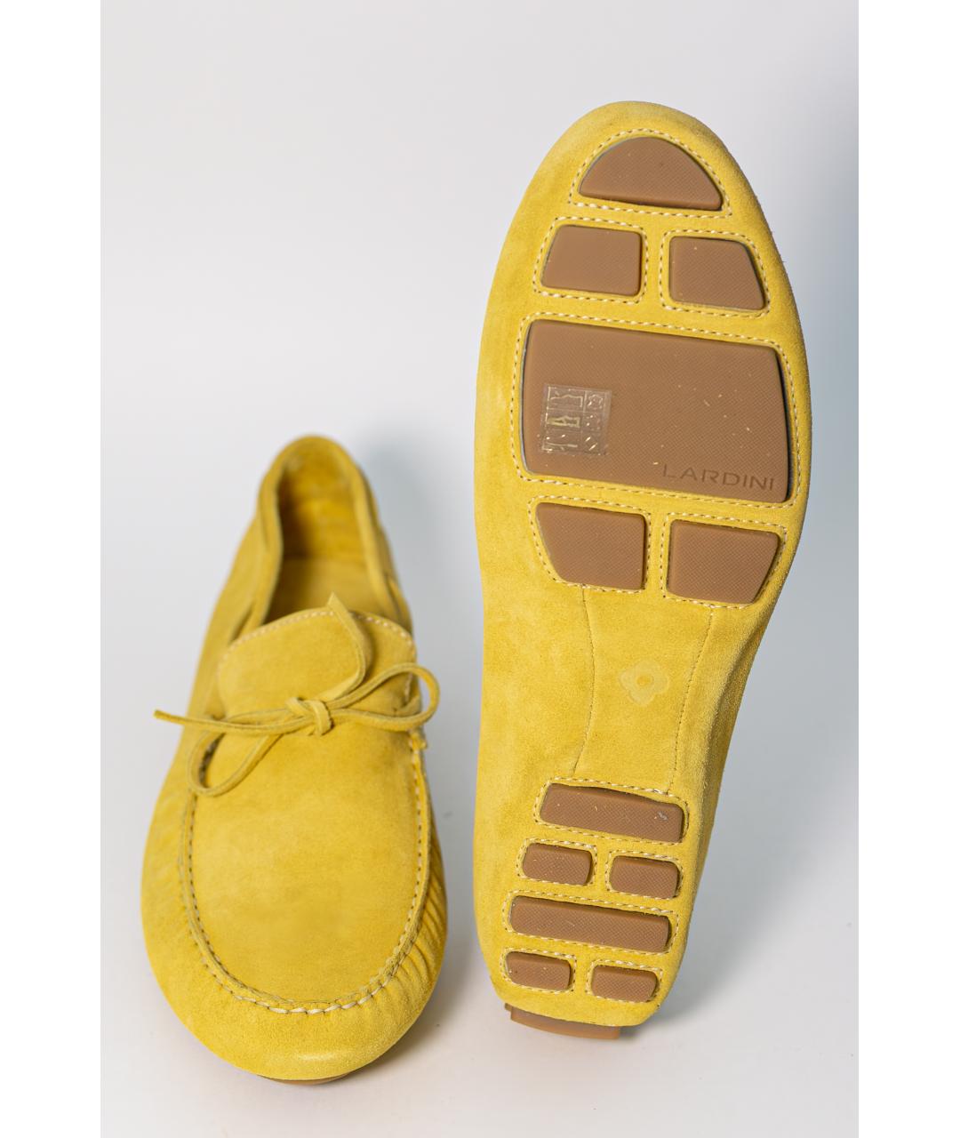 LARDINI Желтые замшевые мокасины, фото 5
