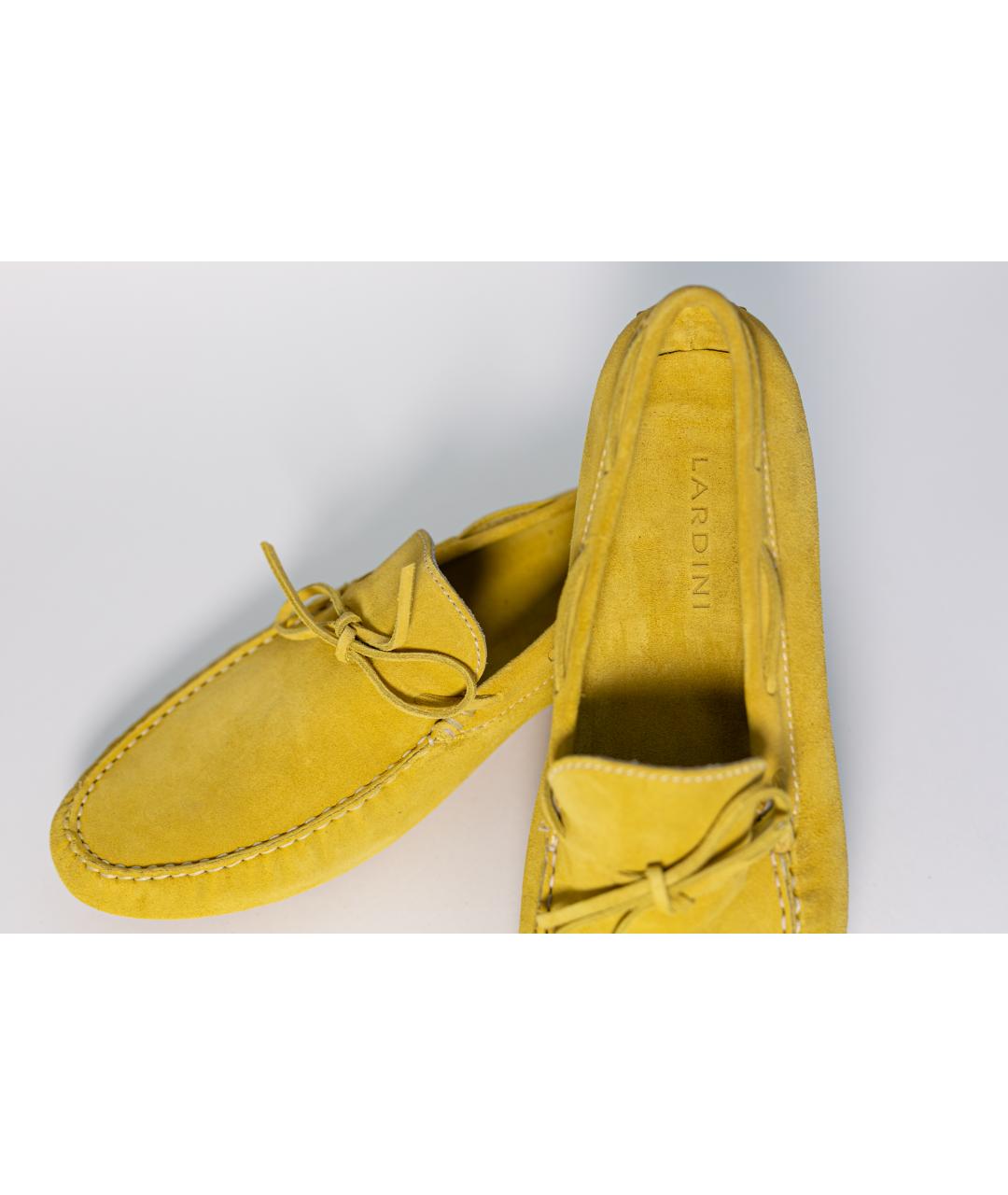 LARDINI Желтые замшевые мокасины, фото 8