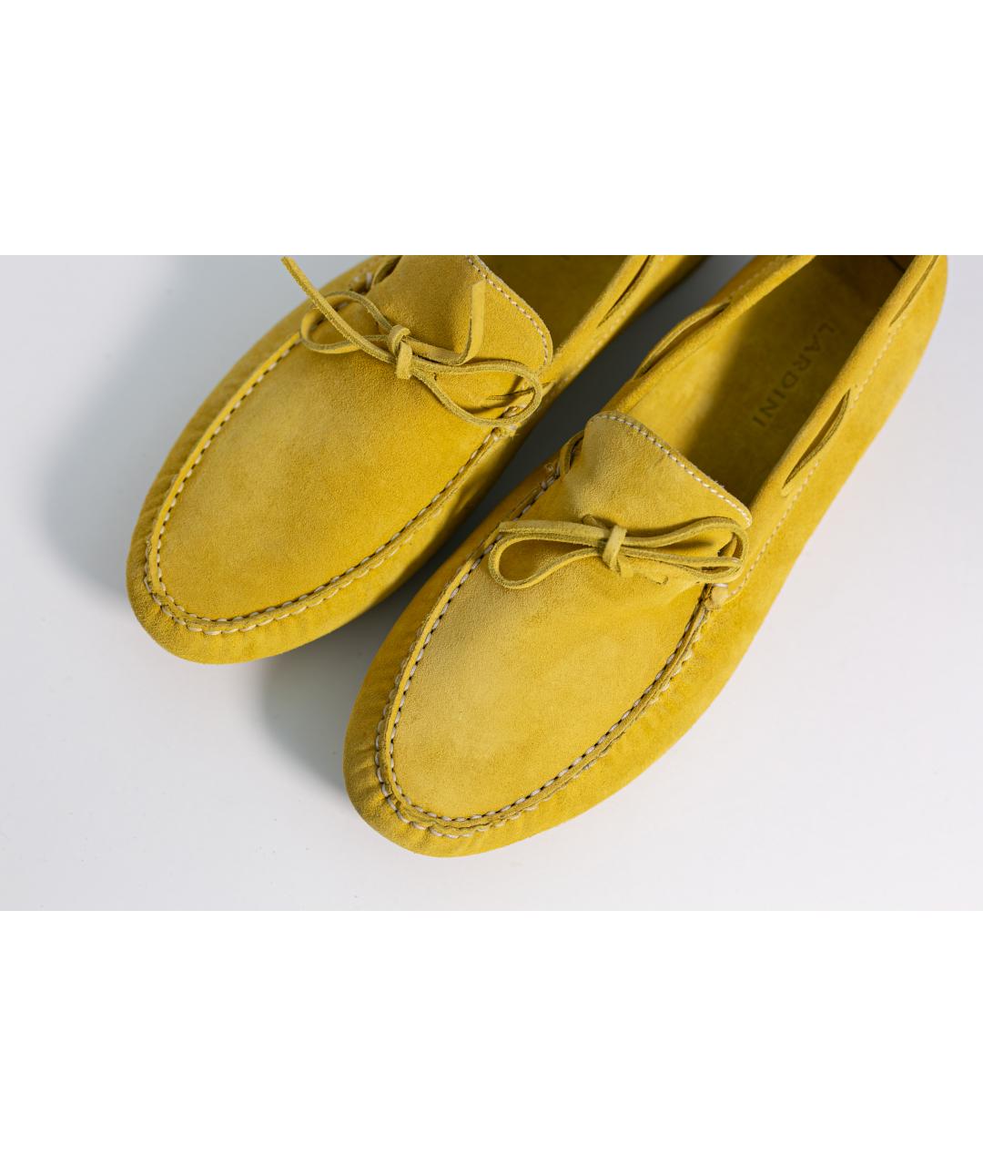 LARDINI Желтые замшевые мокасины, фото 7