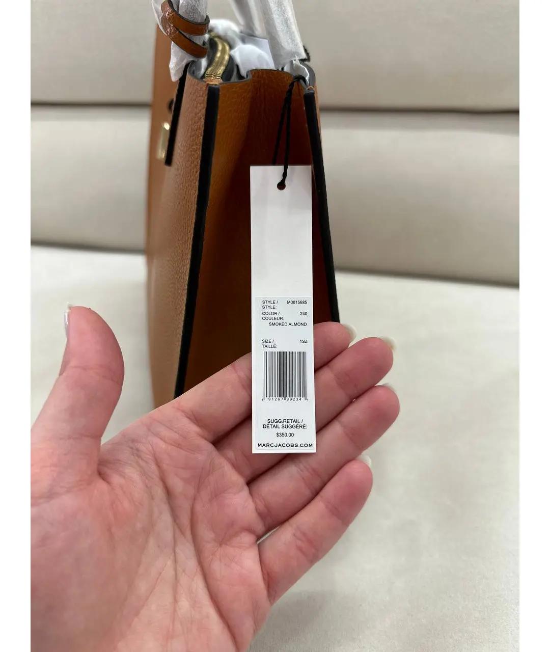 MARC JACOBS Коричневая кожаная сумка с короткими ручками, фото 2