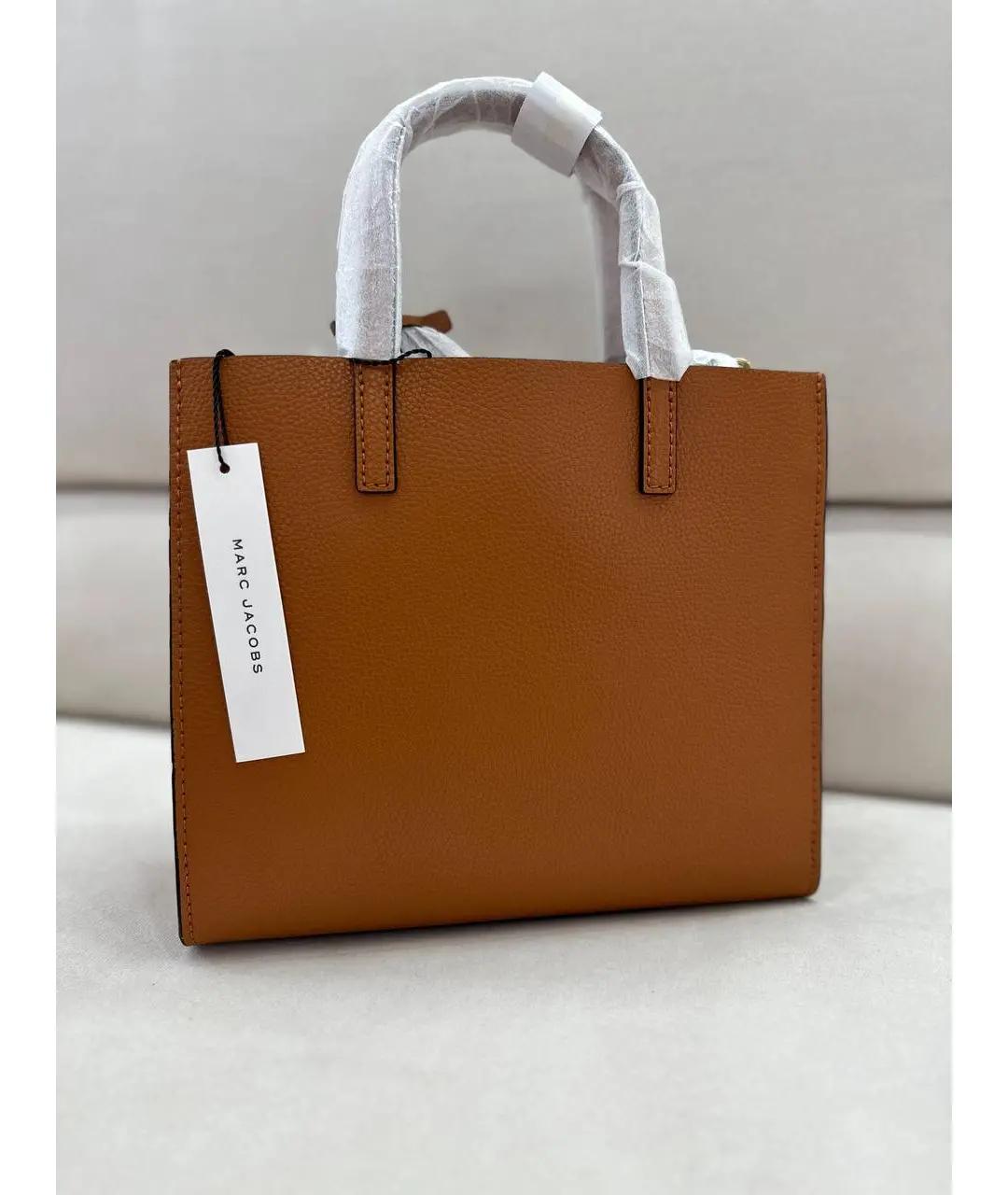 MARC JACOBS Коричневая кожаная сумка с короткими ручками, фото 3