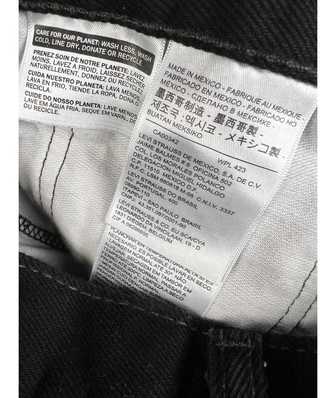 LEVI'S Черные хлопковые прямые джинсы, фото 5