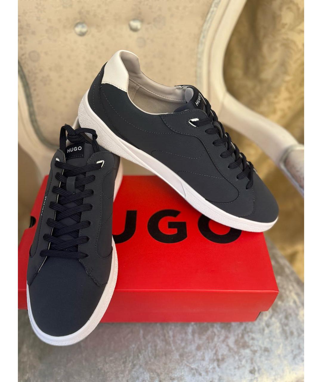 HUGO Темно-синие низкие кроссовки / кеды, фото 2