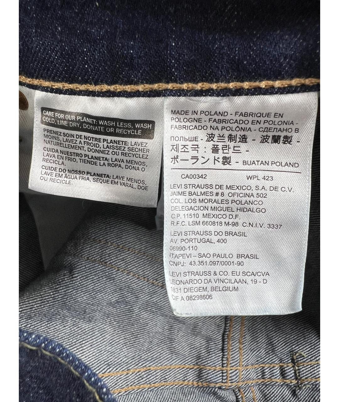 LEVI'S Темно-синие хлопковые джинсы скинни, фото 5