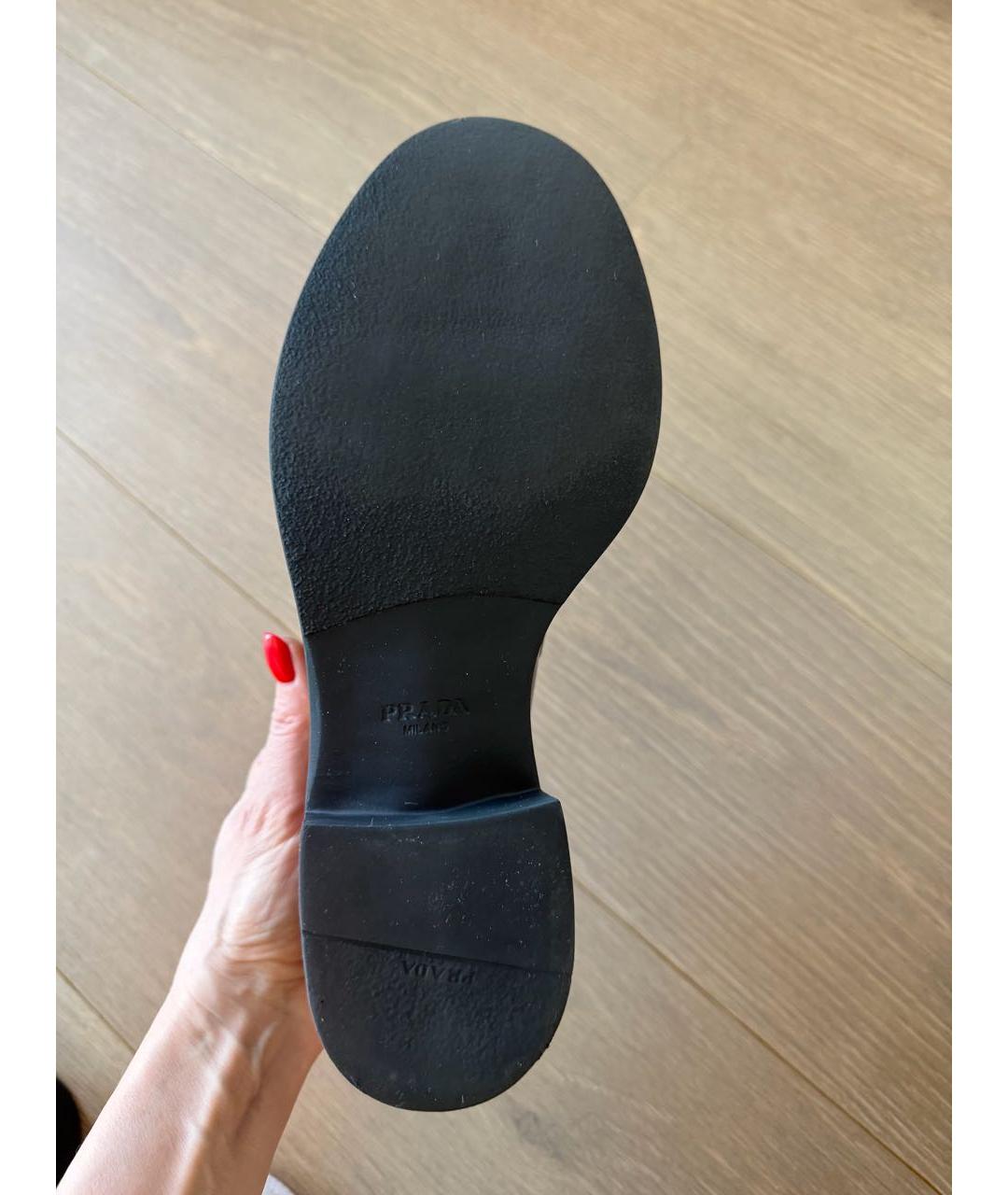 PRADA Черные кожаные брогги и оксфорды, фото 6