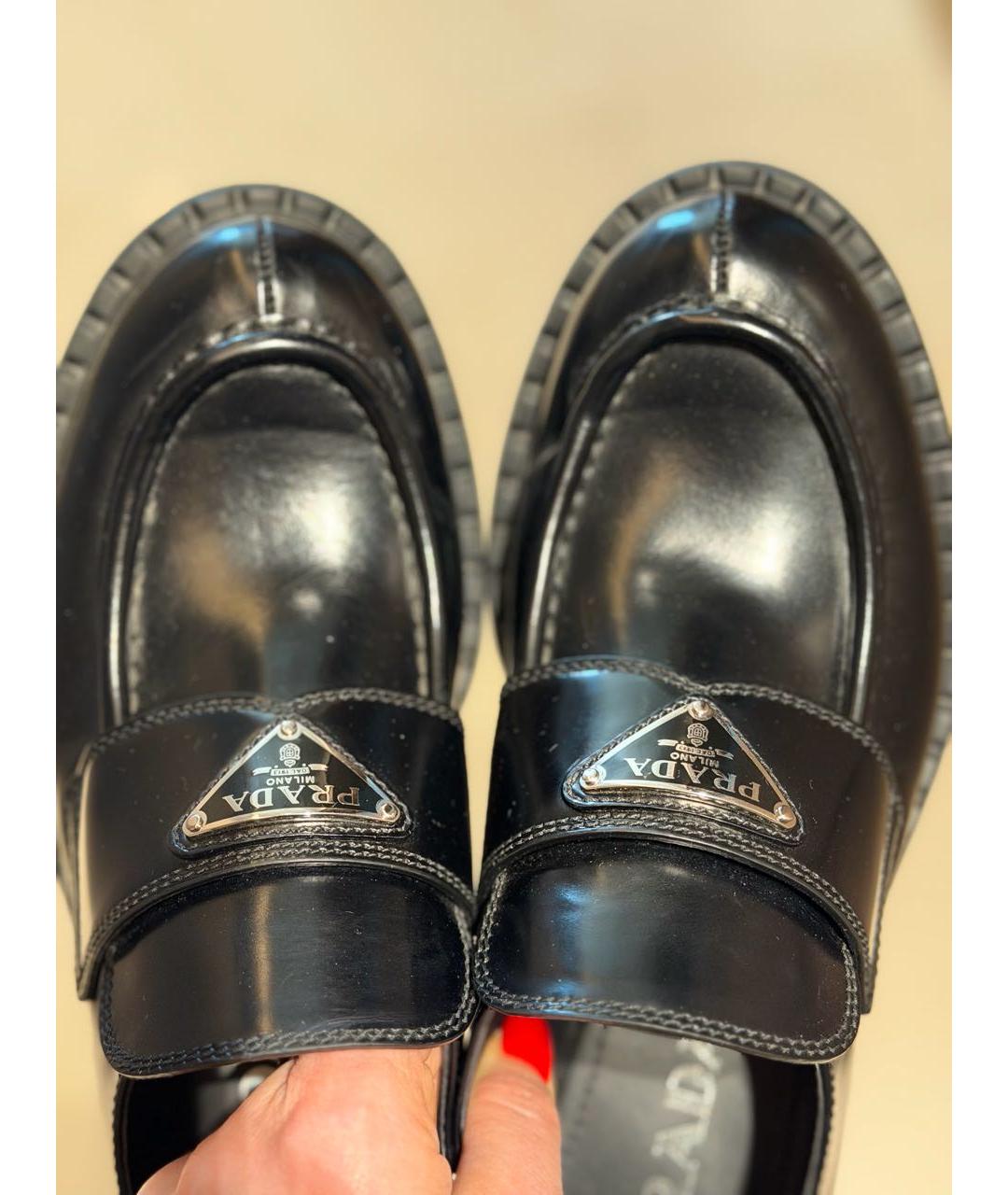 PRADA Черные кожаные брогги и оксфорды, фото 7