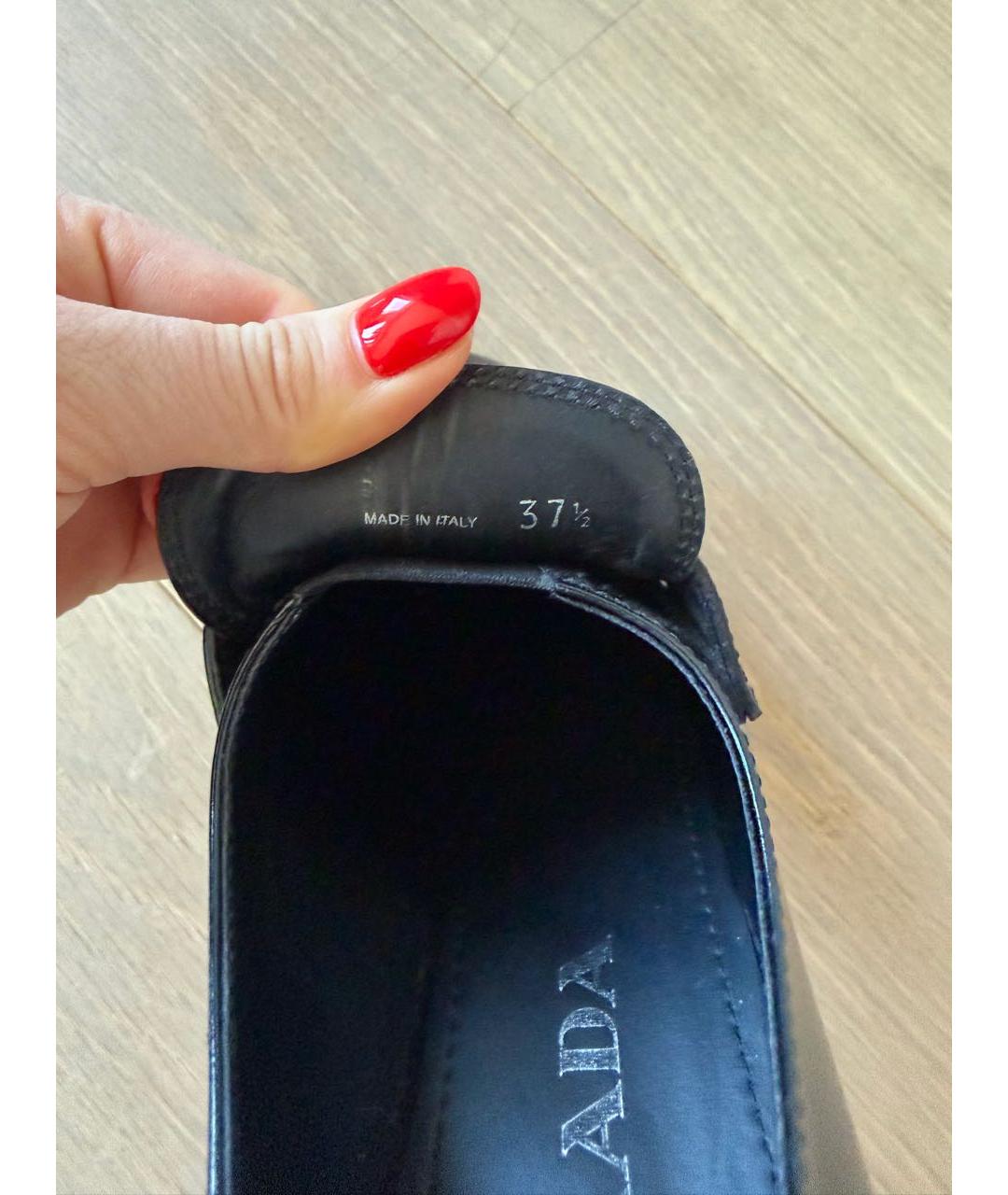 PRADA Черные кожаные брогги и оксфорды, фото 5