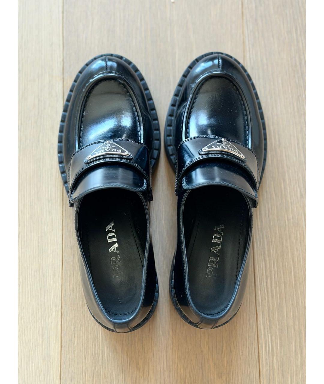 PRADA Черные кожаные брогги и оксфорды, фото 3