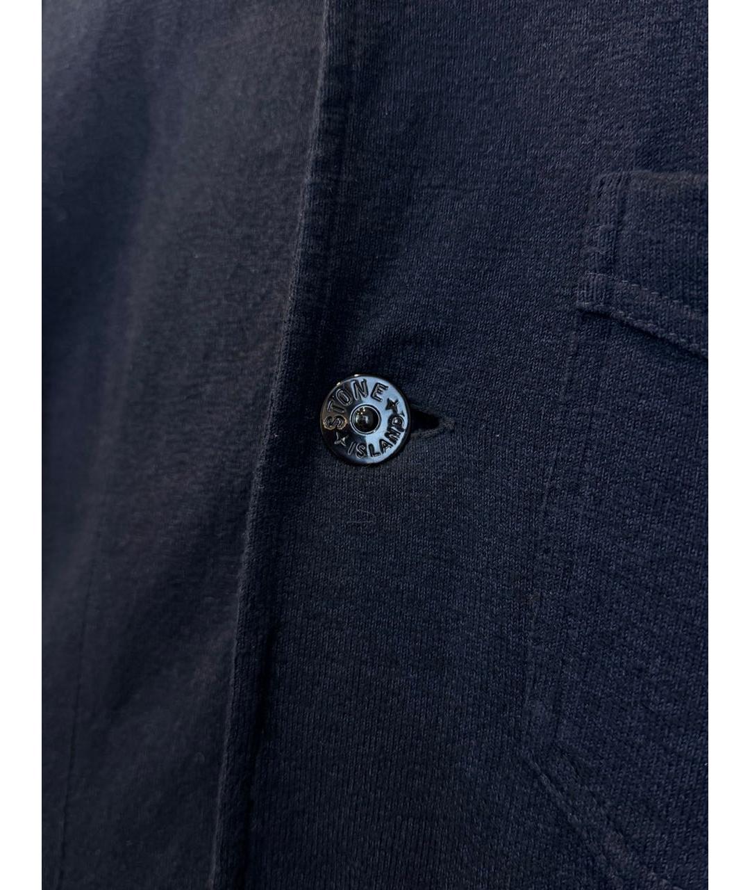 STONE ISLAND Темно-синий хлопковый кардиган, фото 5