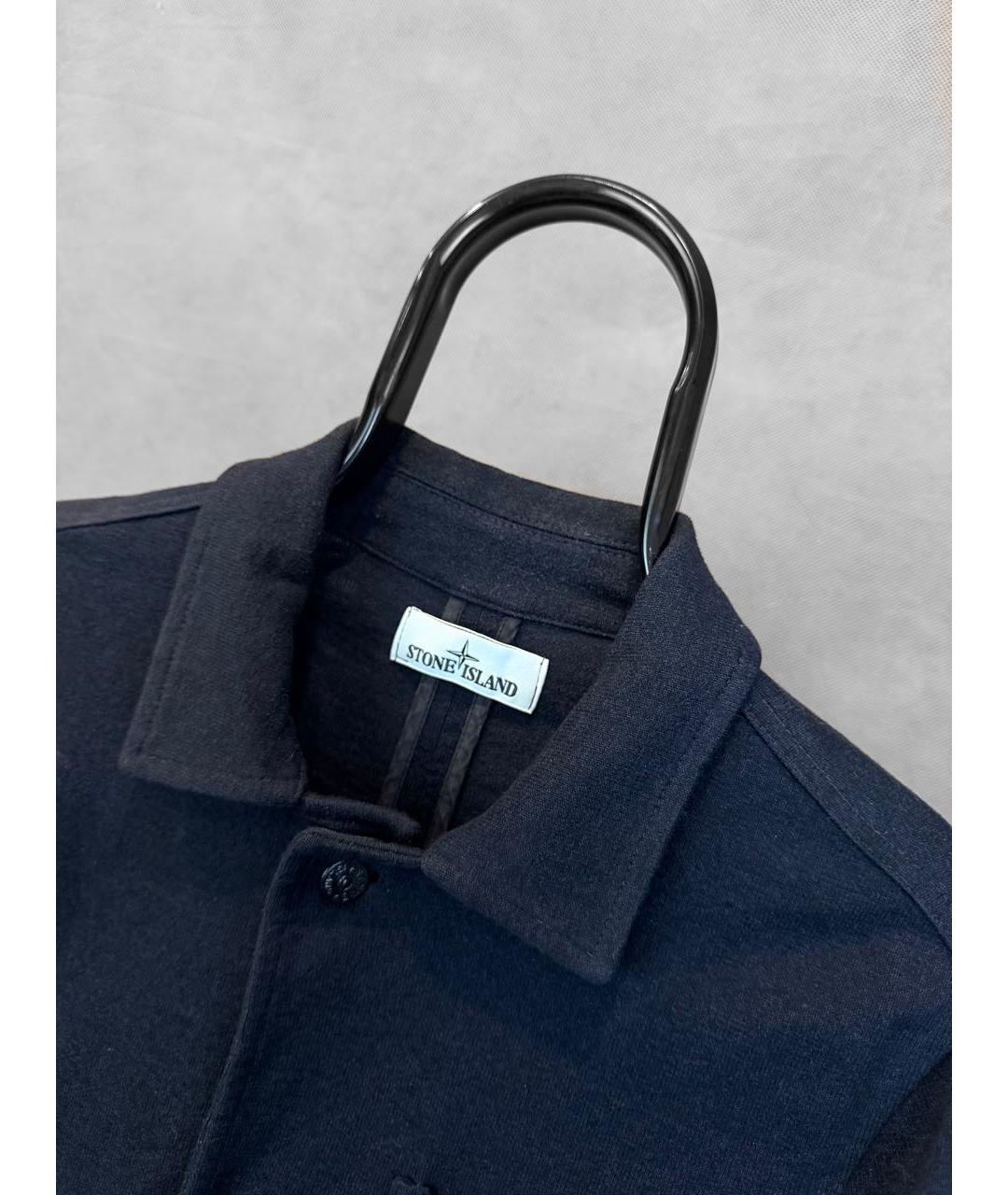 STONE ISLAND Темно-синий хлопковый кардиган, фото 3