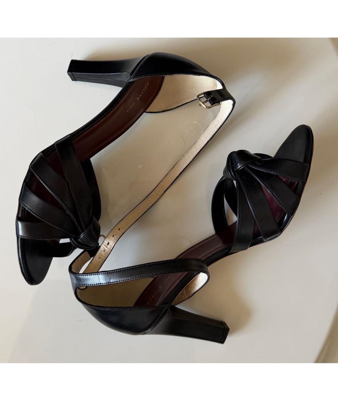 CELINE Черные кожаные босоножки, фото 5