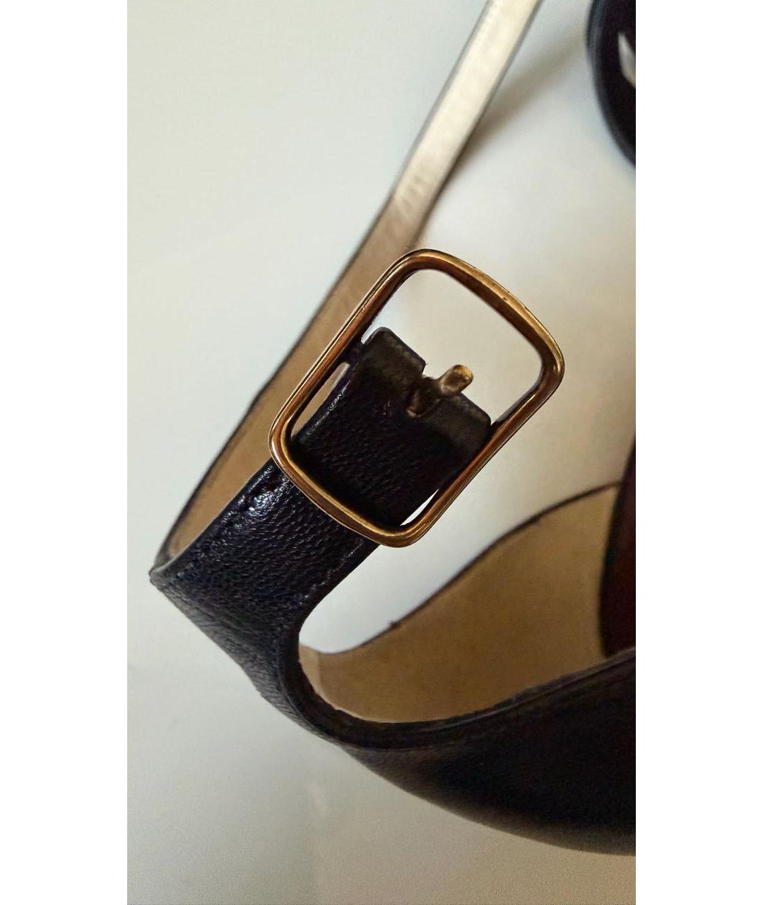 CELINE Черные кожаные босоножки, фото 8