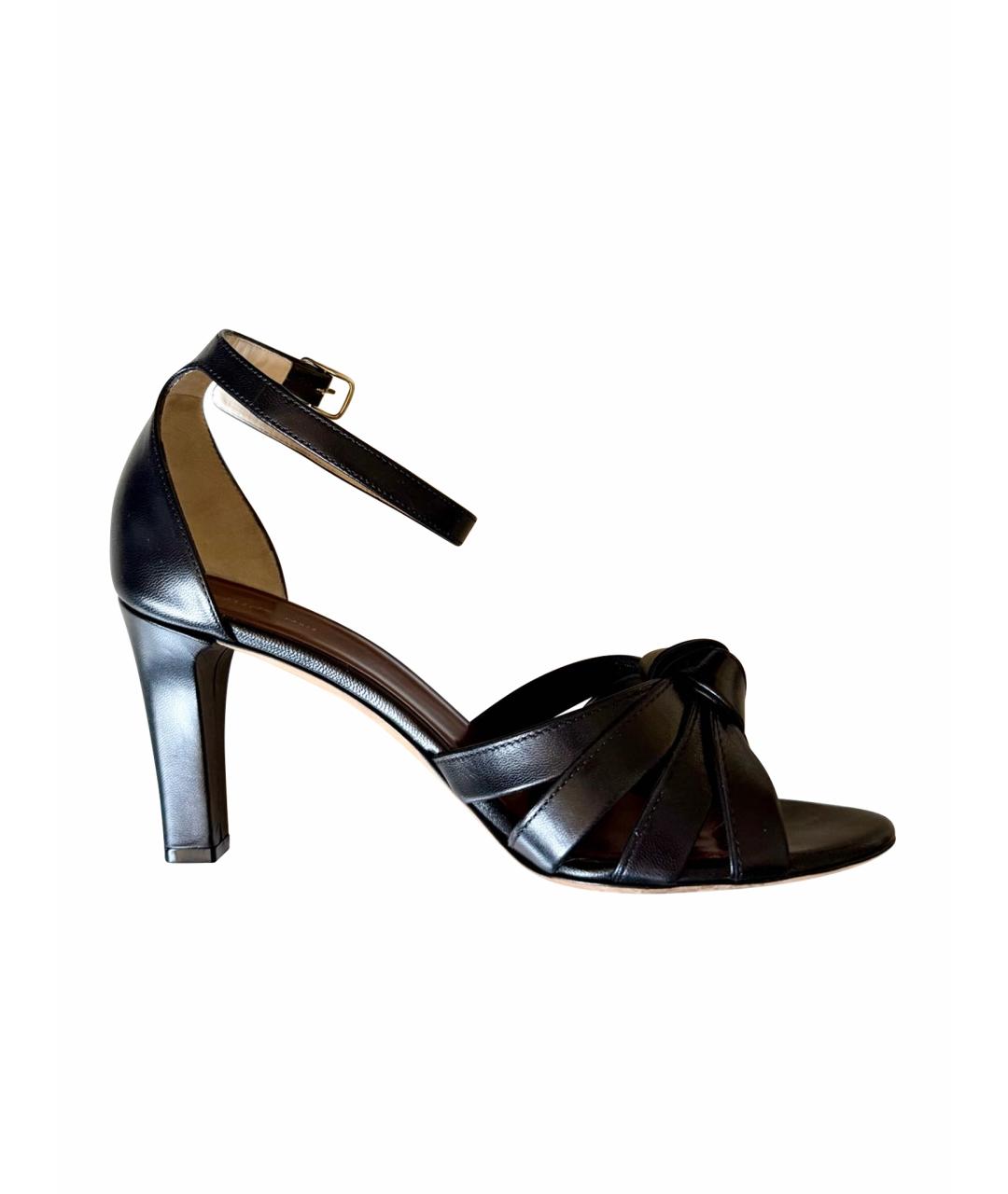 CELINE Черные кожаные босоножки, фото 1