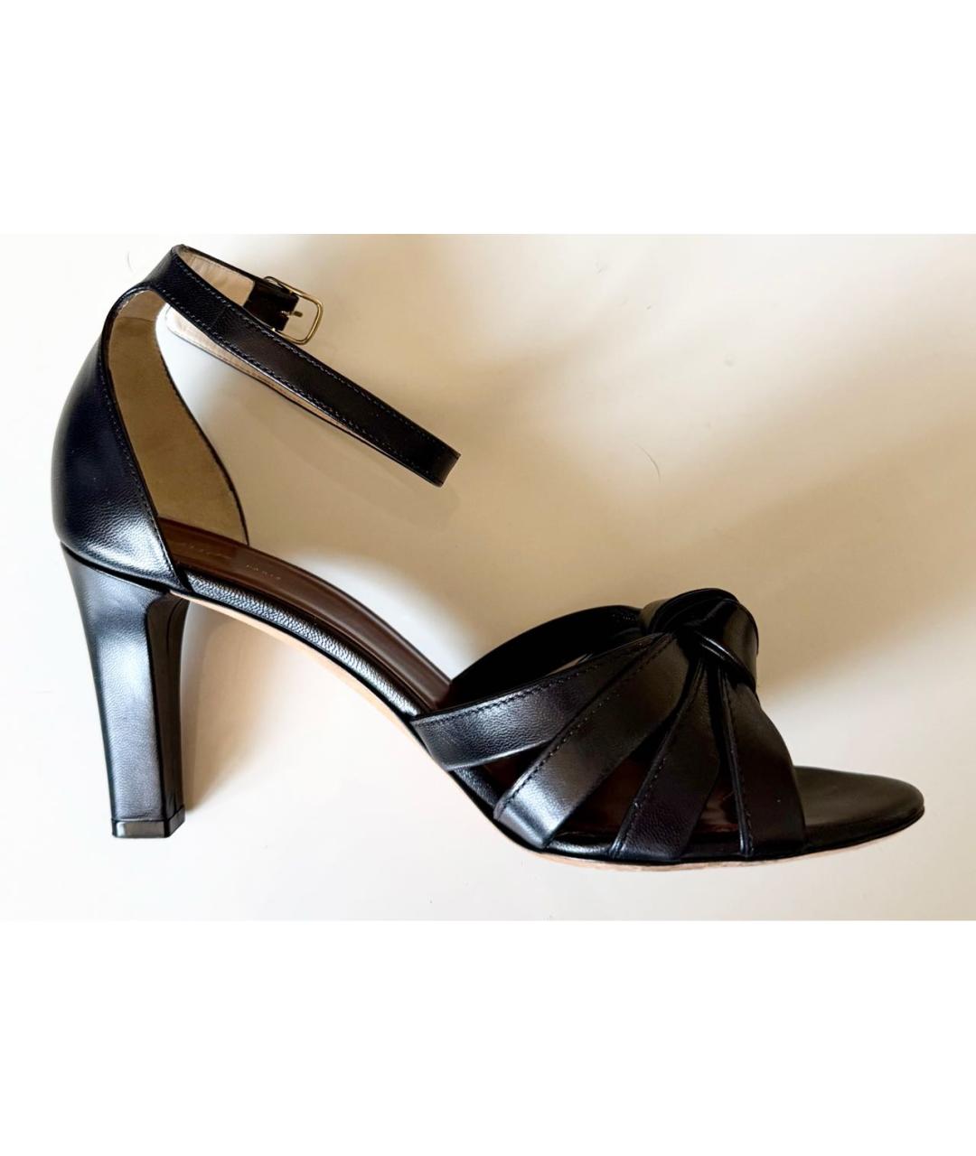 CELINE Черные кожаные босоножки, фото 9