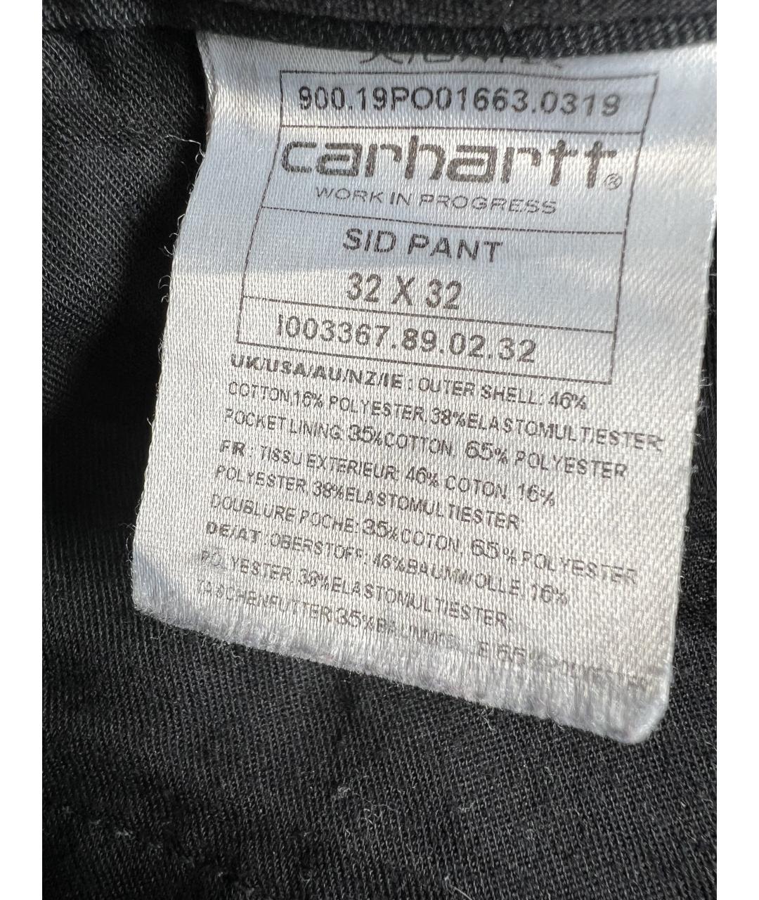 CARHARTT Черные хлопковые брюки чинос, фото 4