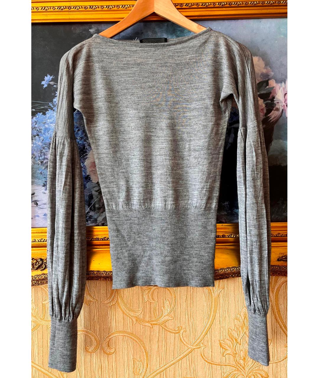 GIAMBATTISTA VALLI Серый шерстяной джемпер / свитер, фото 5