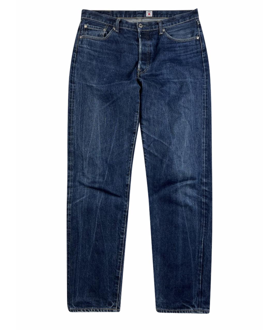 EDWIN Синие хлопковые прямые джинсы, фото 6