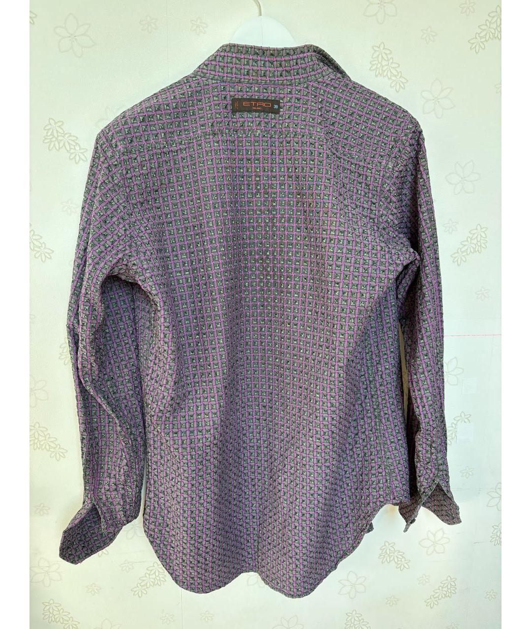 ETRO Фиолетовая хлопко-шелковая классическая рубашка, фото 3