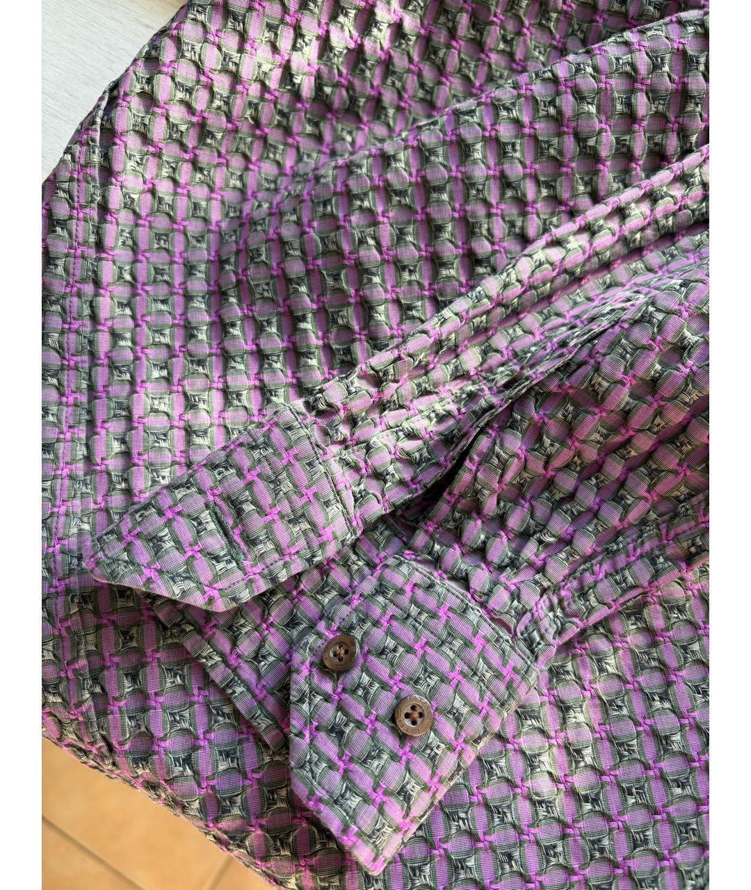 ETRO Фиолетовая хлопко-шелковая классическая рубашка, фото 4