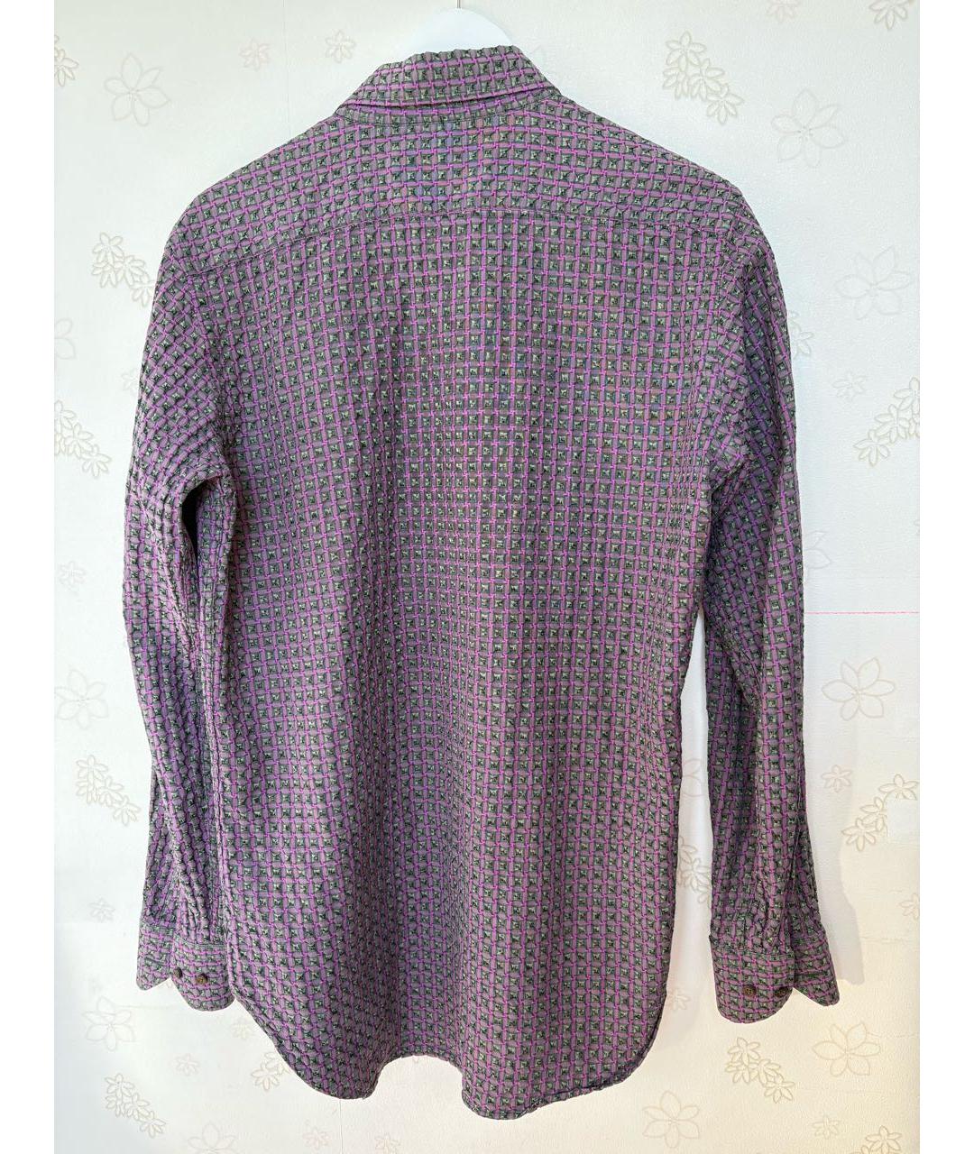 ETRO Фиолетовая хлопко-шелковая классическая рубашка, фото 2