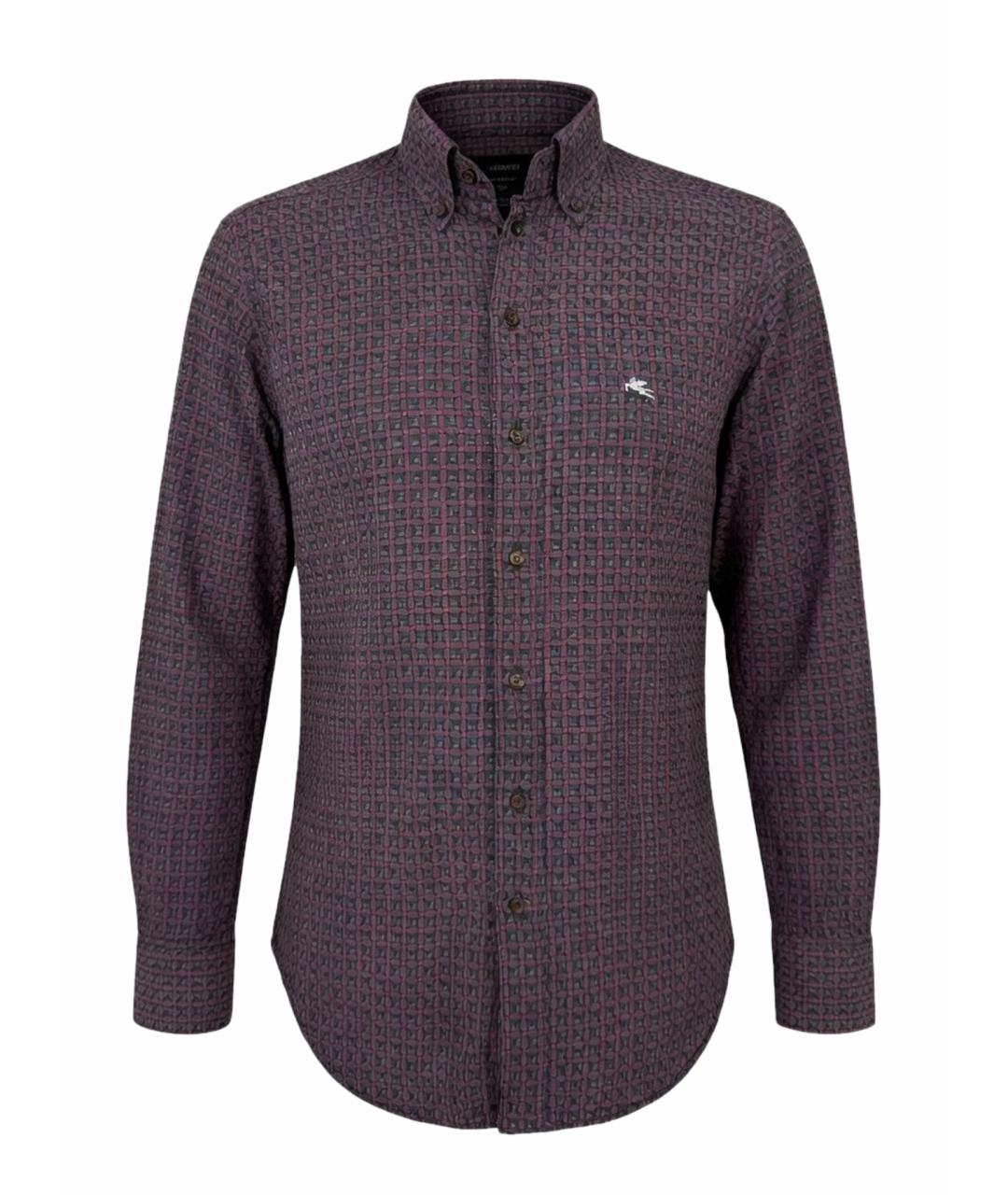 ETRO Фиолетовая хлопко-шелковая классическая рубашка, фото 1