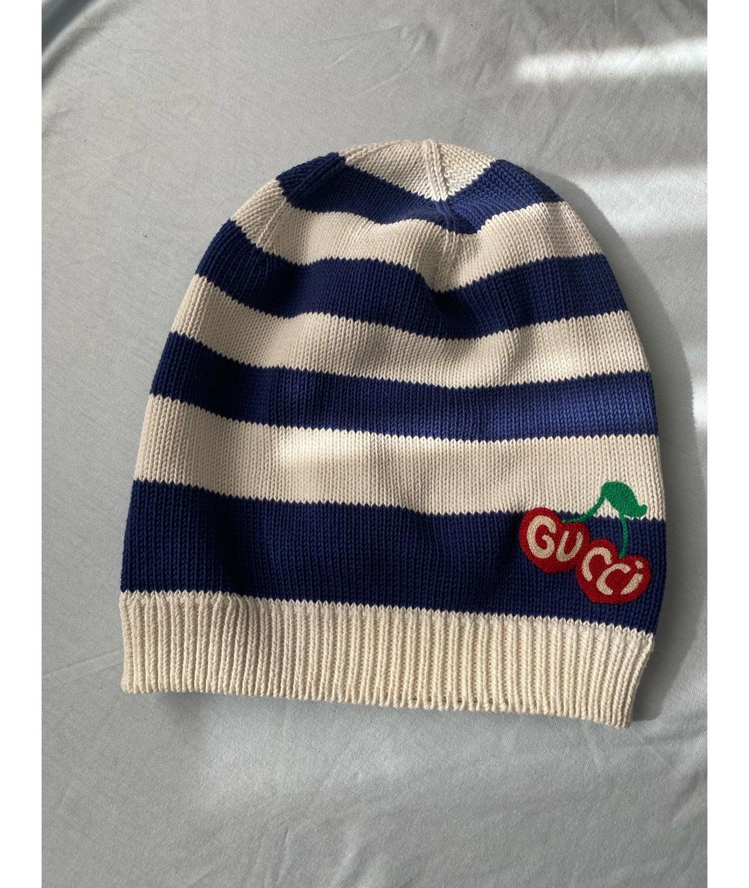 GUCCI Белая хлопковая шапка, фото 3