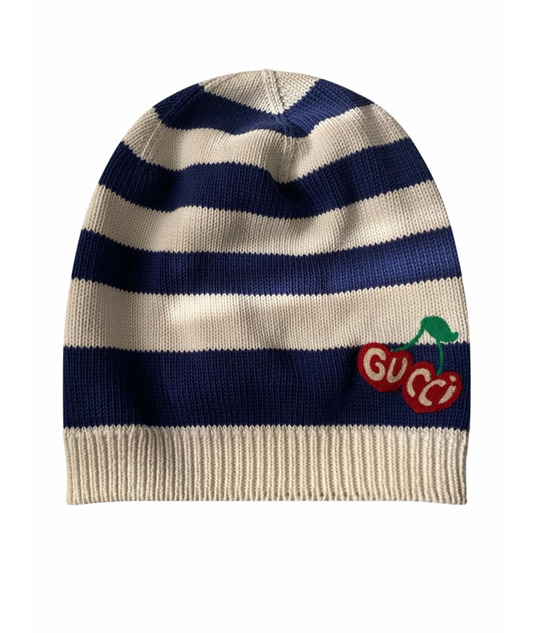 GUCCI Белая хлопковая шапка, фото 1