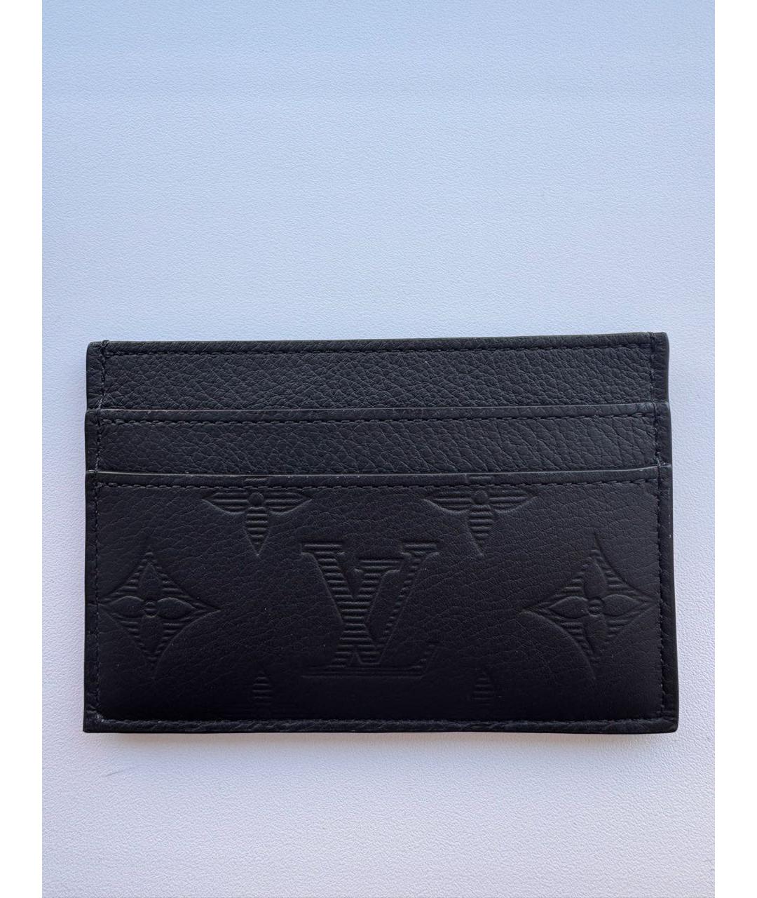 LOUIS VUITTON Черный кожаный кардхолдер, фото 3