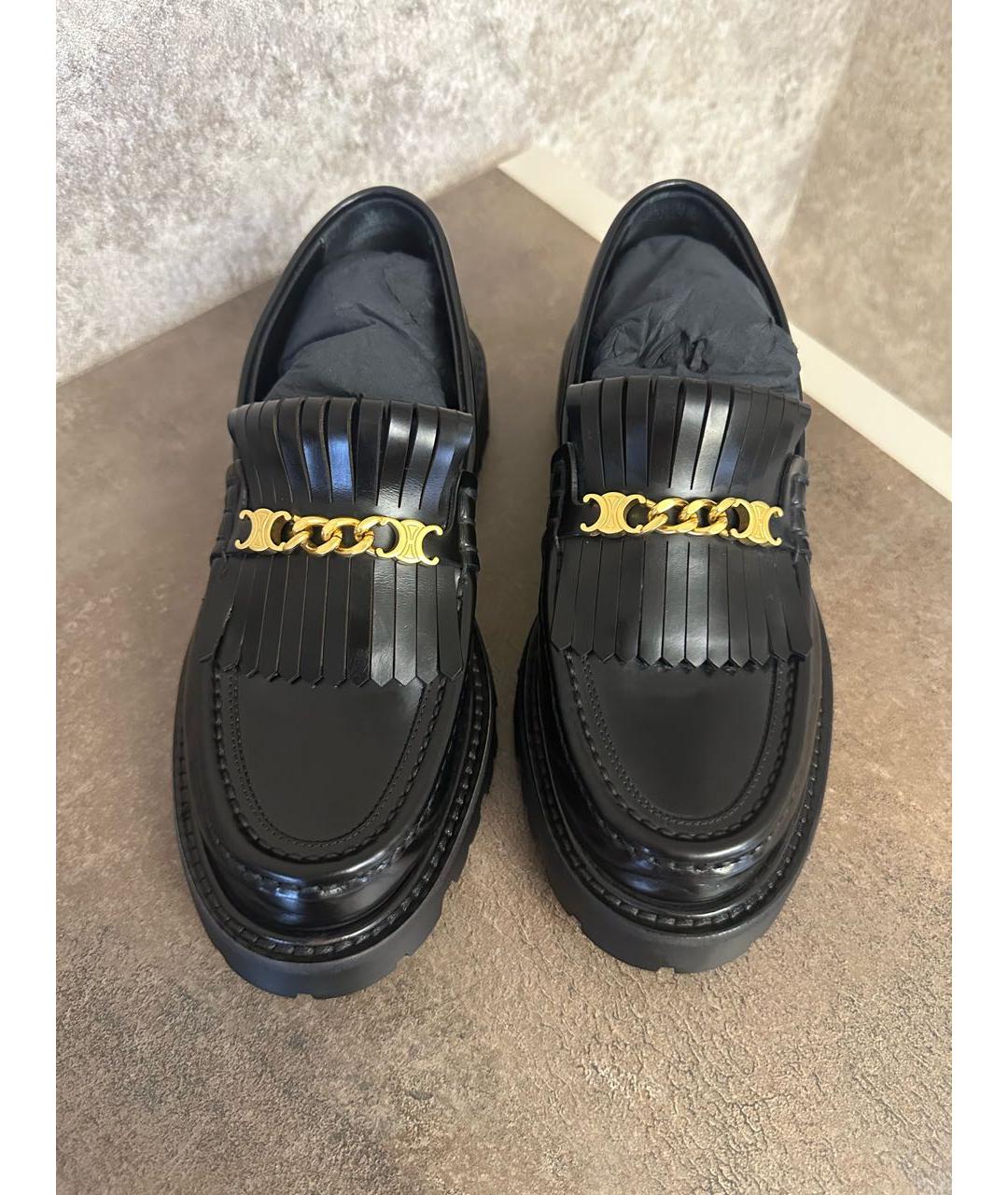CELINE Черные кожаные лоферы, фото 2
