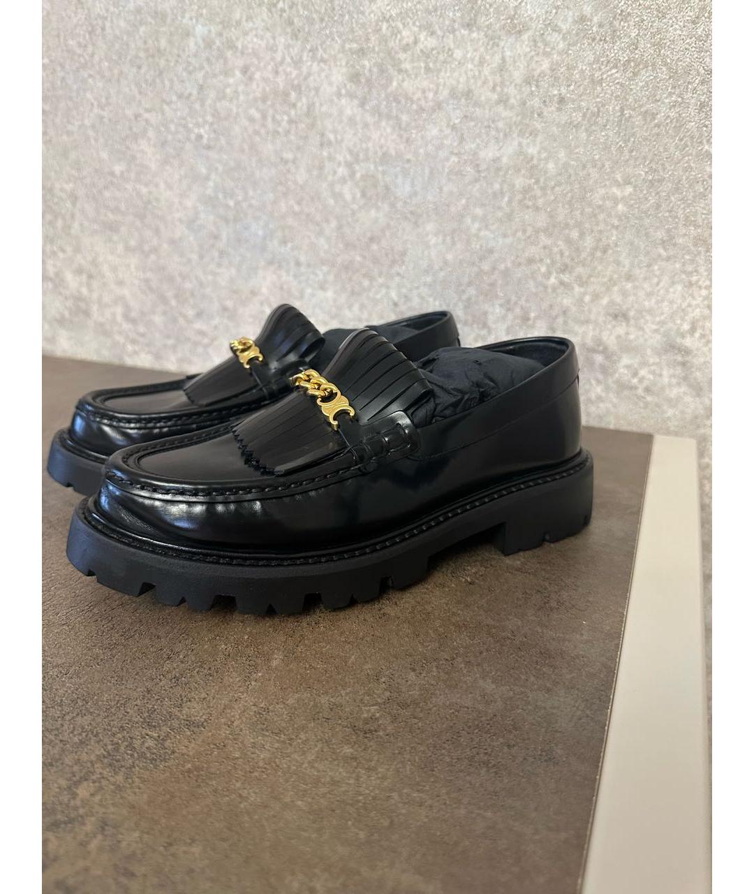 CELINE Черные кожаные лоферы, фото 9