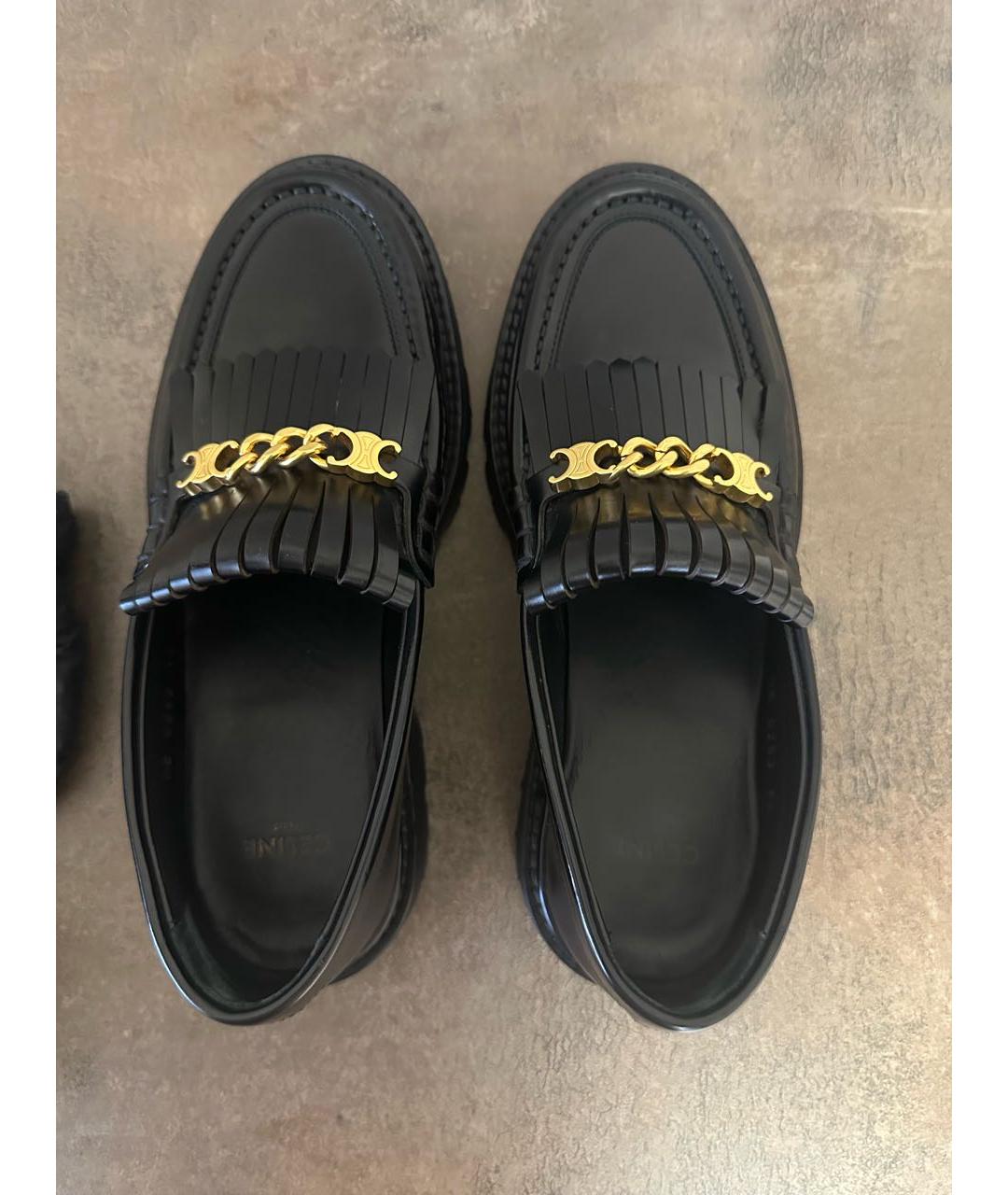 CELINE Черные кожаные лоферы, фото 3