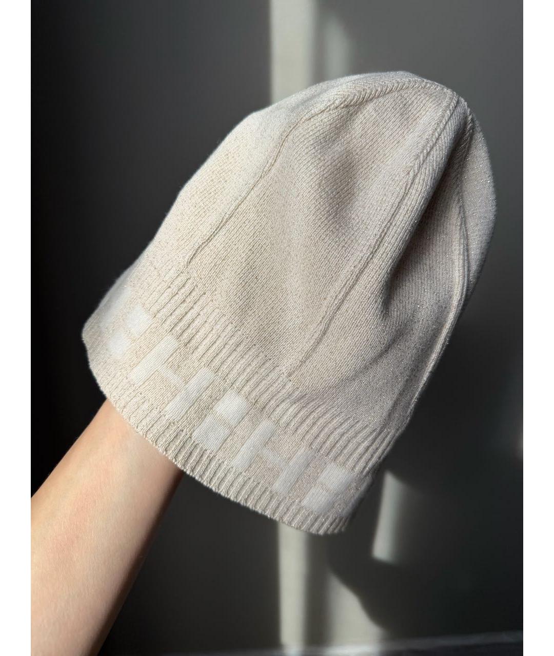 HERMES Бежевая кашемировая шапка, фото 2