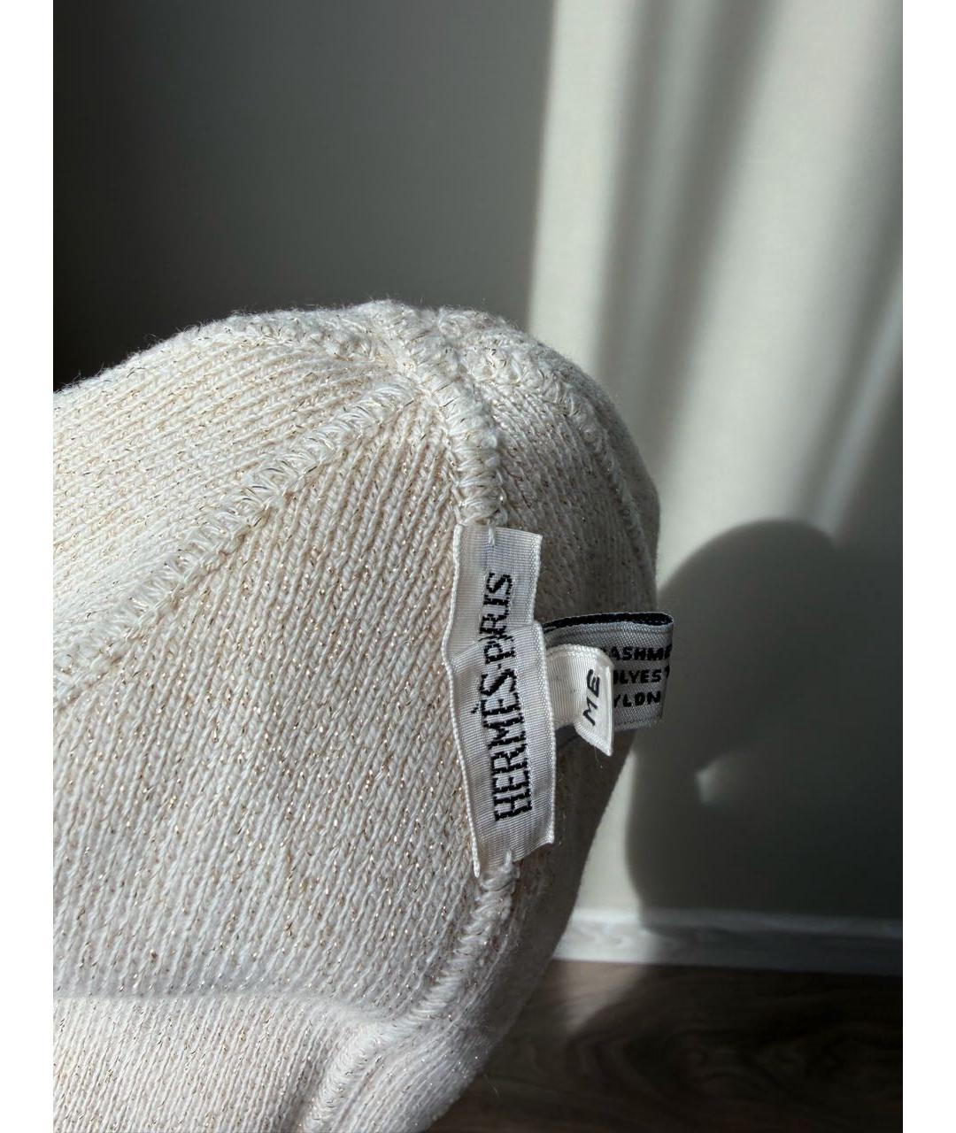 HERMES Бежевая кашемировая шапка, фото 3