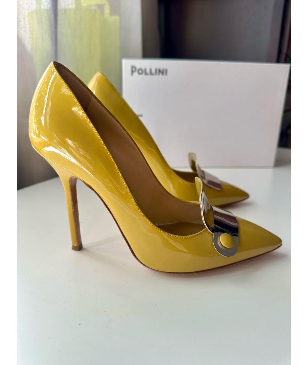 POLLINI Горчичные туфли из лакированной кожи, фото 6