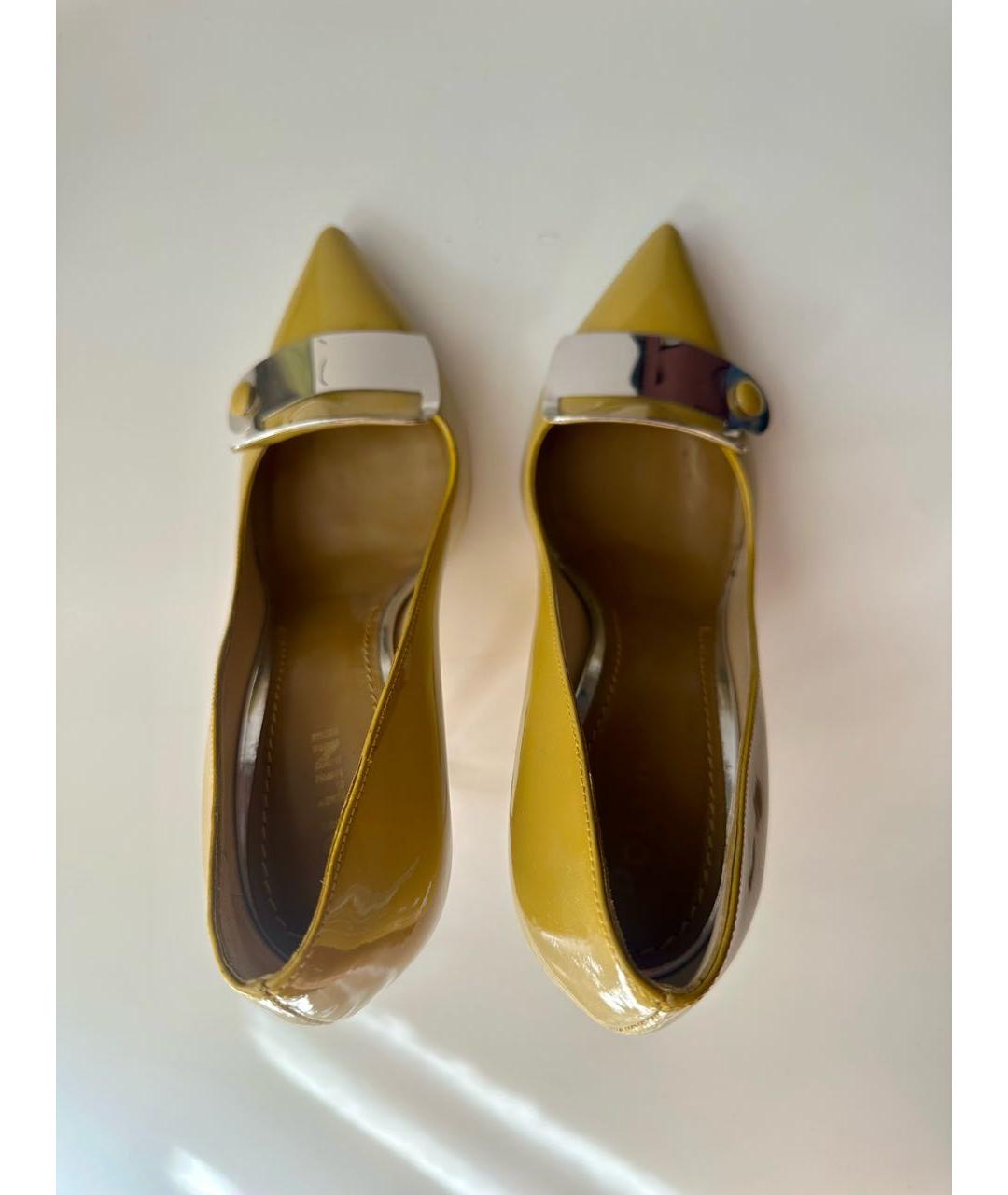 POLLINI Горчичные туфли из лакированной кожи, фото 3