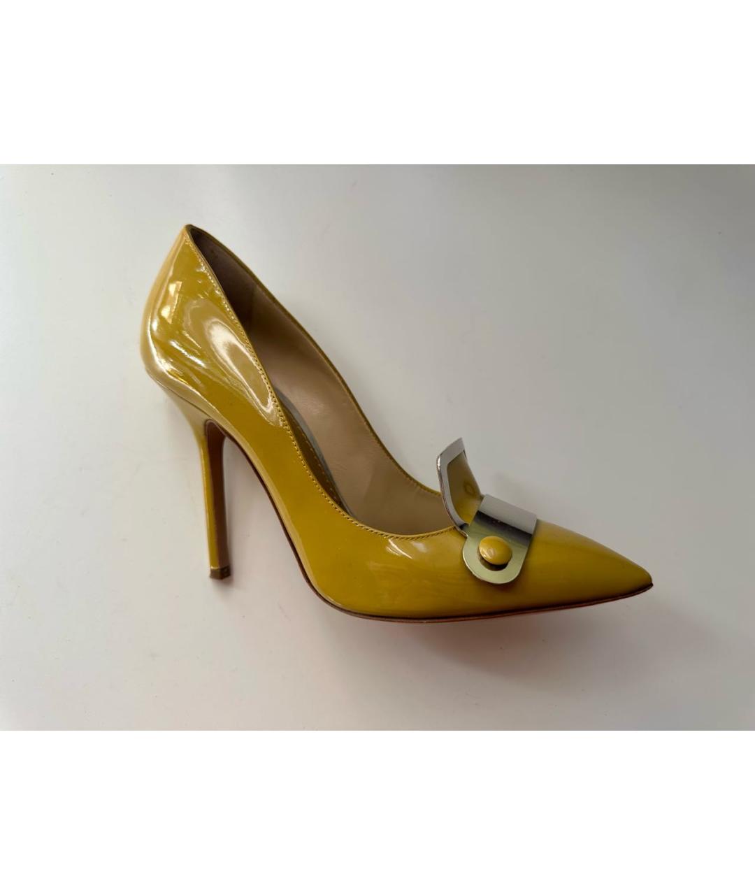 POLLINI Горчичные туфли из лакированной кожи, фото 9