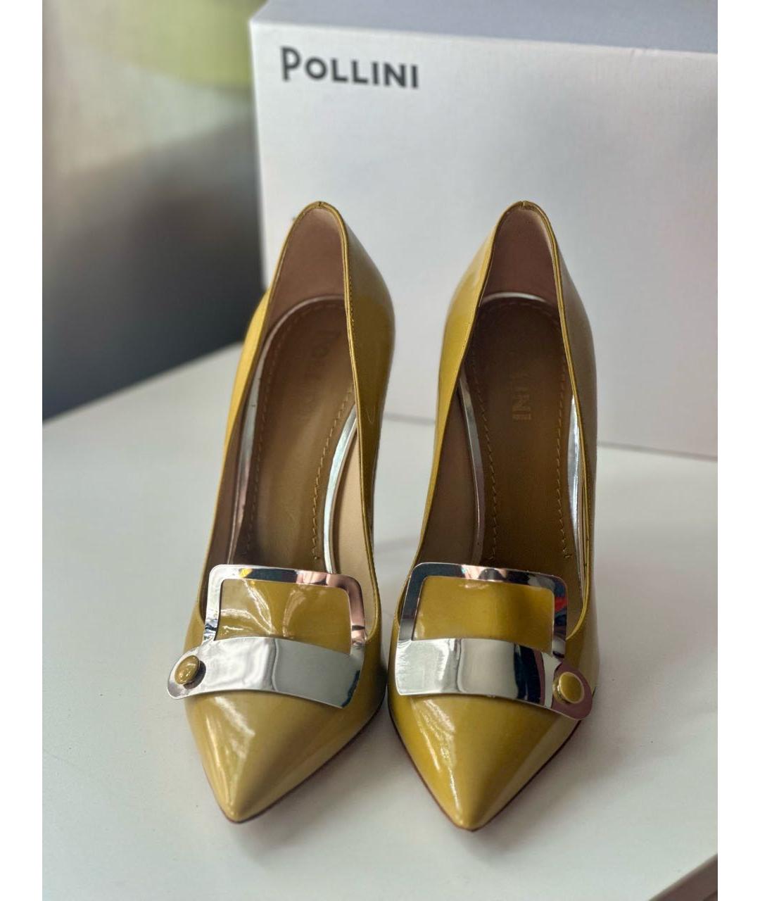 POLLINI Горчичные туфли из лакированной кожи, фото 2