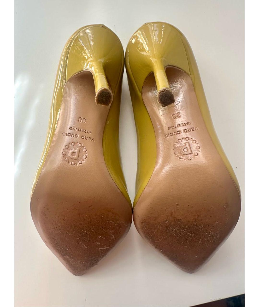 POLLINI Горчичные туфли из лакированной кожи, фото 7