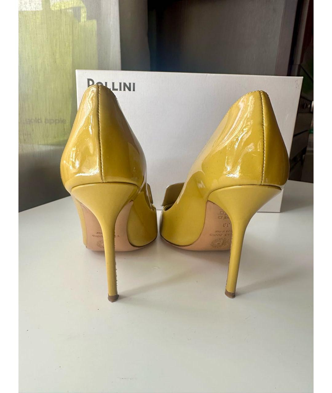 POLLINI Горчичные туфли из лакированной кожи, фото 4