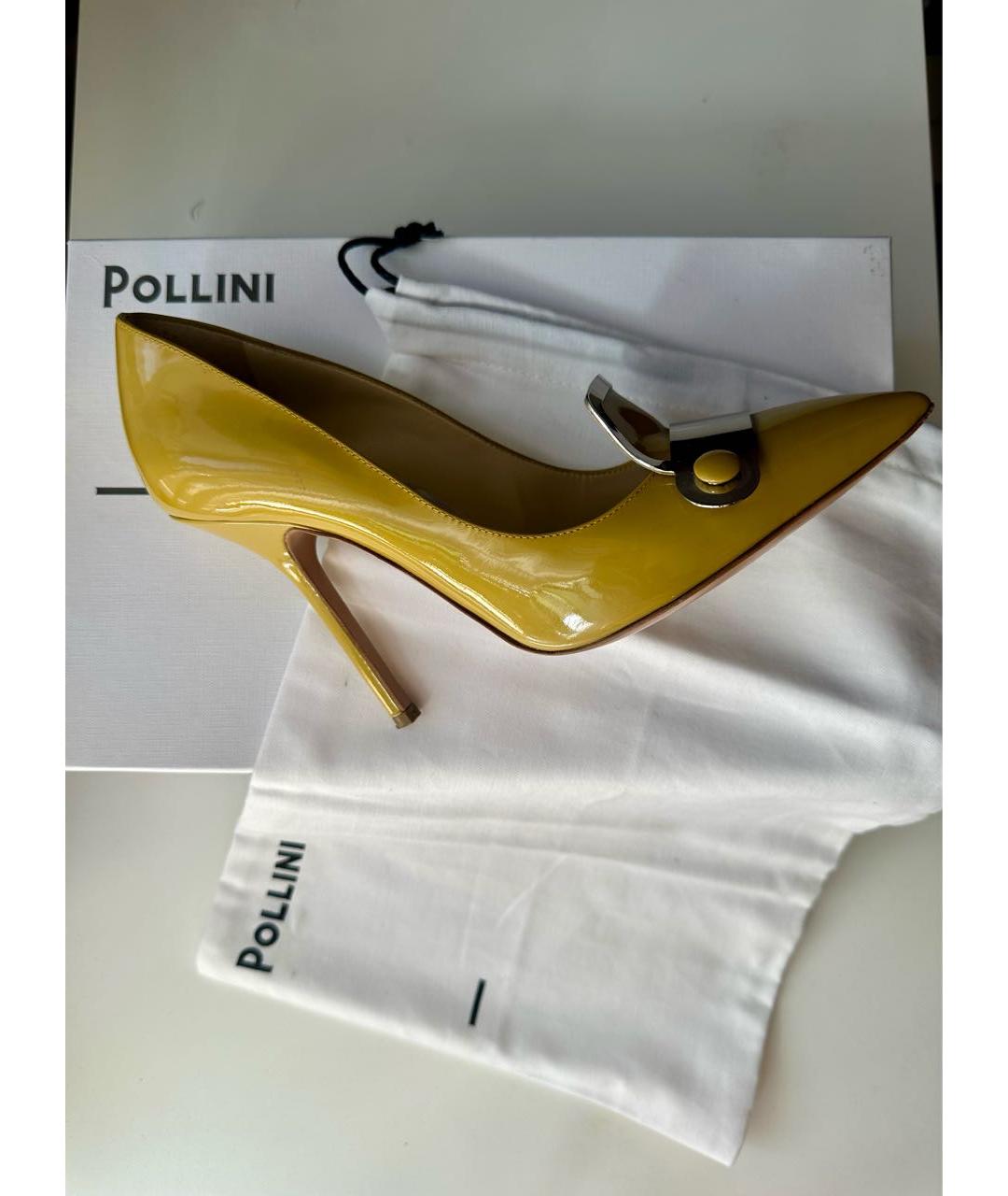 POLLINI Горчичные туфли из лакированной кожи, фото 8