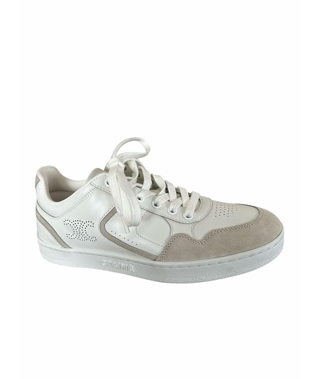 CELINE Белые кожаные кеды, фото 1