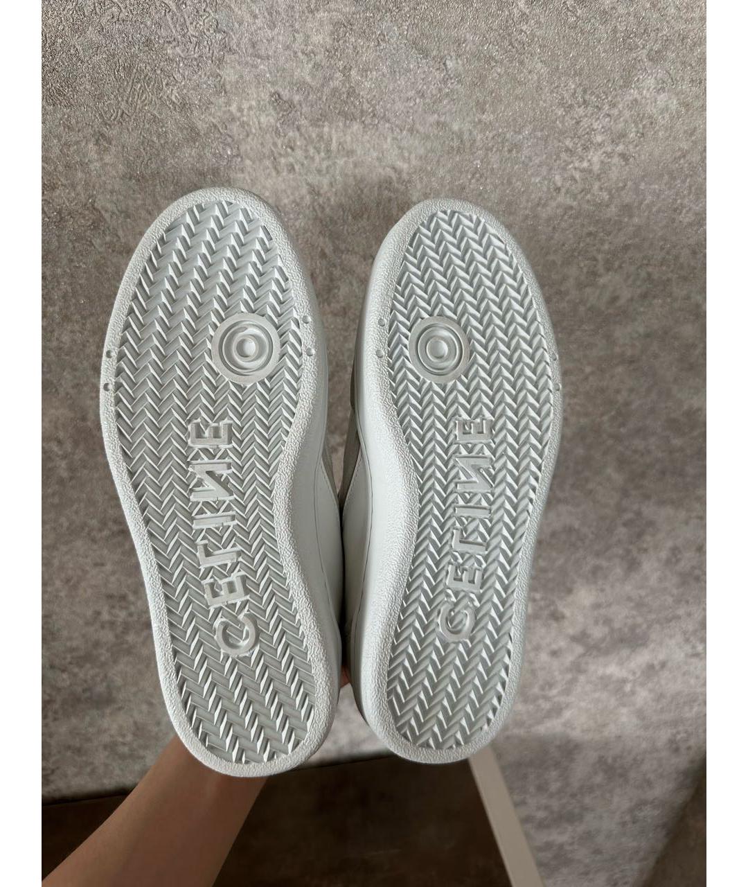 CELINE Белые кожаные кеды, фото 4