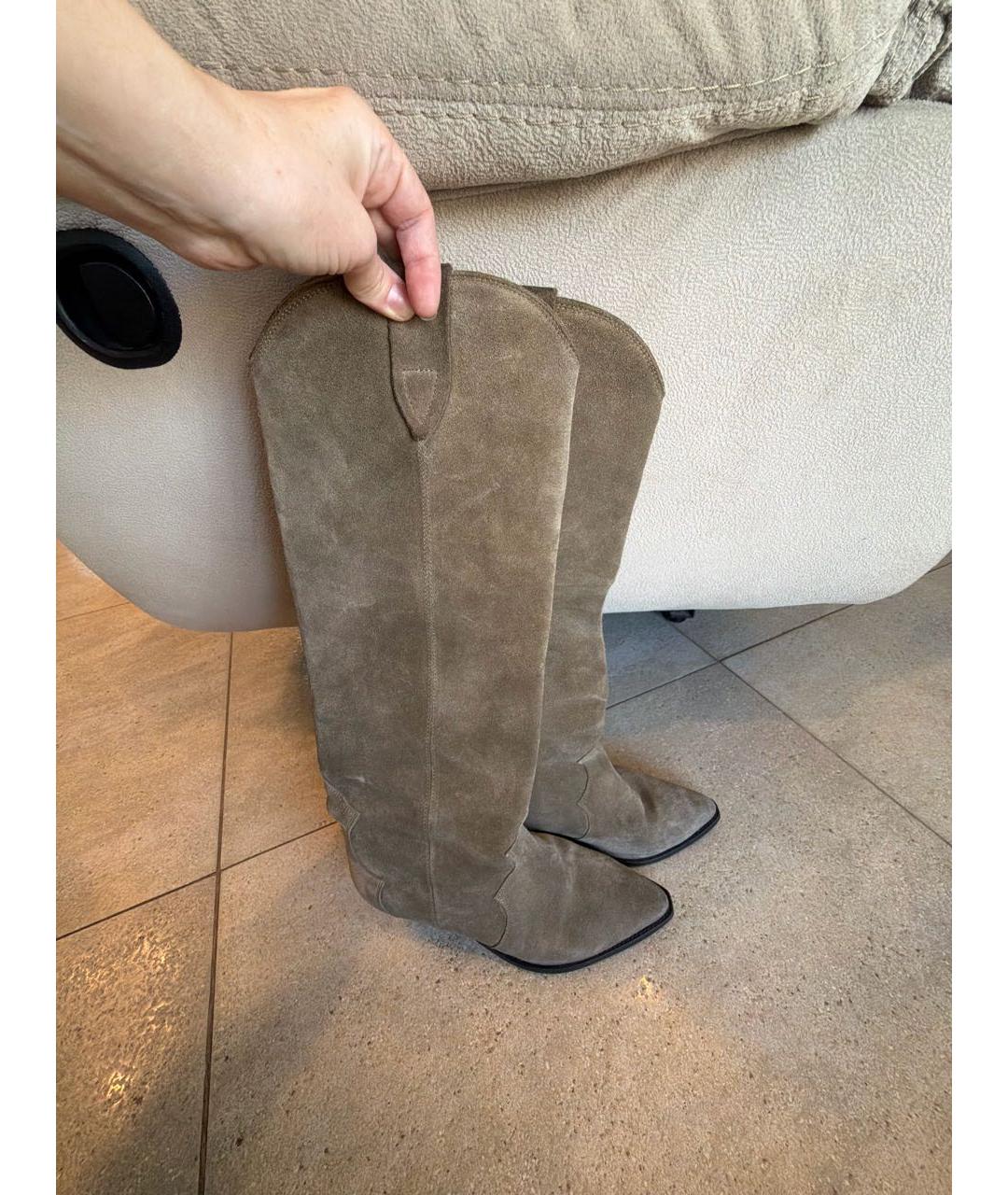 ISABEL MARANT Бежевые замшевые сапоги, фото 2