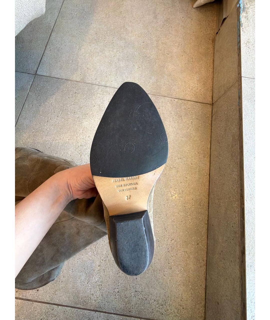 ISABEL MARANT Бежевые замшевые сапоги, фото 5