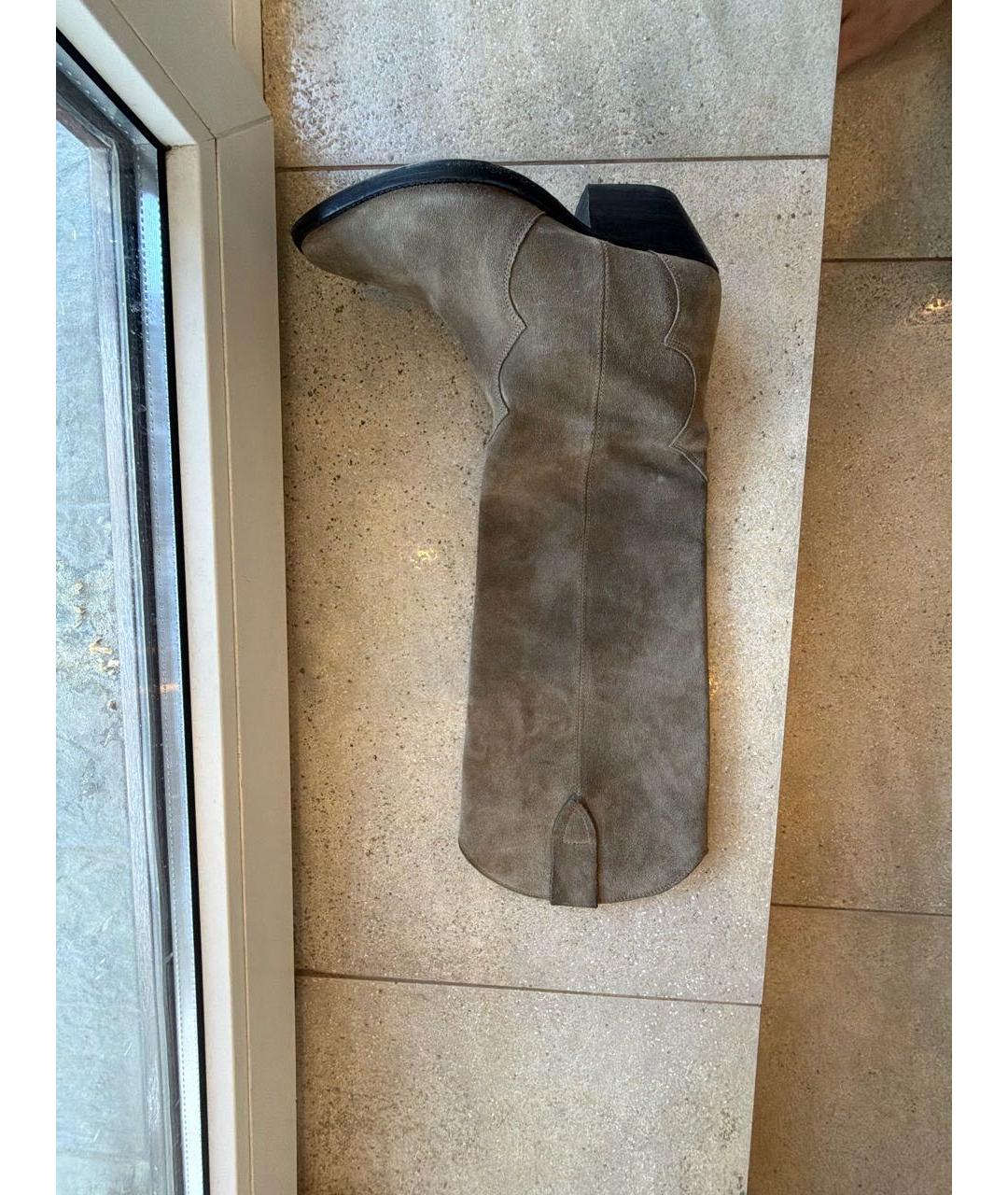 ISABEL MARANT Бежевые замшевые сапоги, фото 6