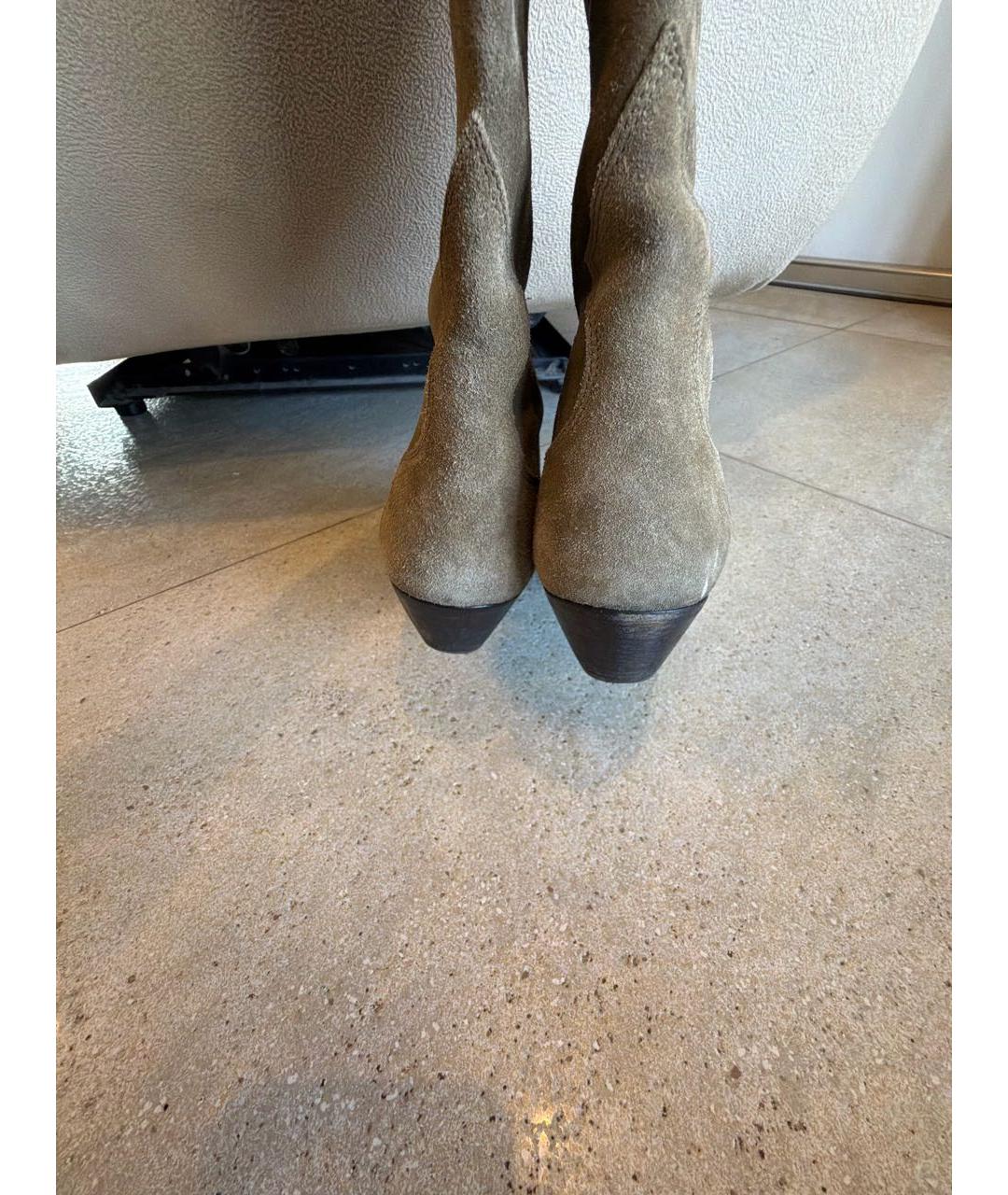 ISABEL MARANT Бежевые замшевые сапоги, фото 4